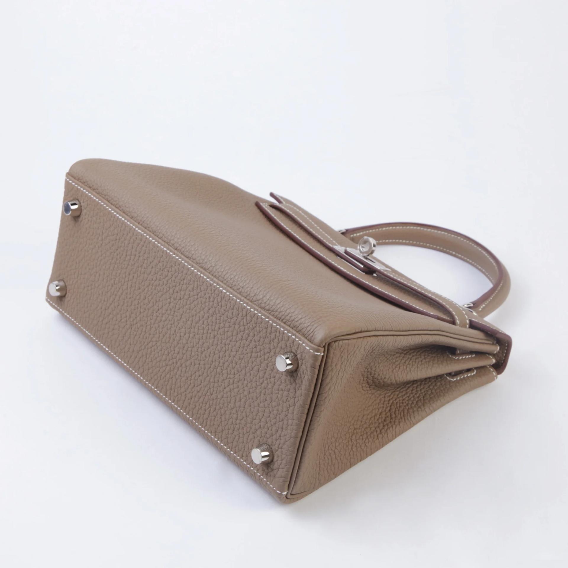 Unused ( Rank NS ) HERMÈS Kelly 25 Etoupe (18) Togo Palladium hardware W (2024) - 5