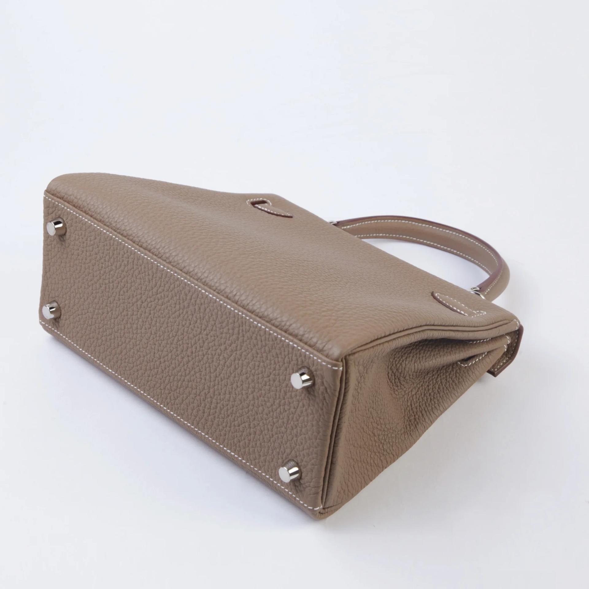 Unused ( Rank NS ) HERMÈS Kelly 25 Etoupe (18) Togo Palladium hardware W (2024) - 7