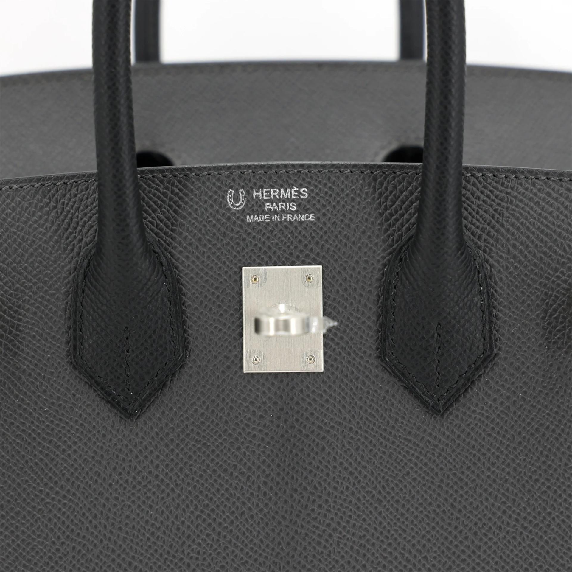 Brand New ( Rank N ) HERMÈS Special Order Birkin 25 sellier Black Graphite (88) Epsom Brushed Palladium K (2025) - 10