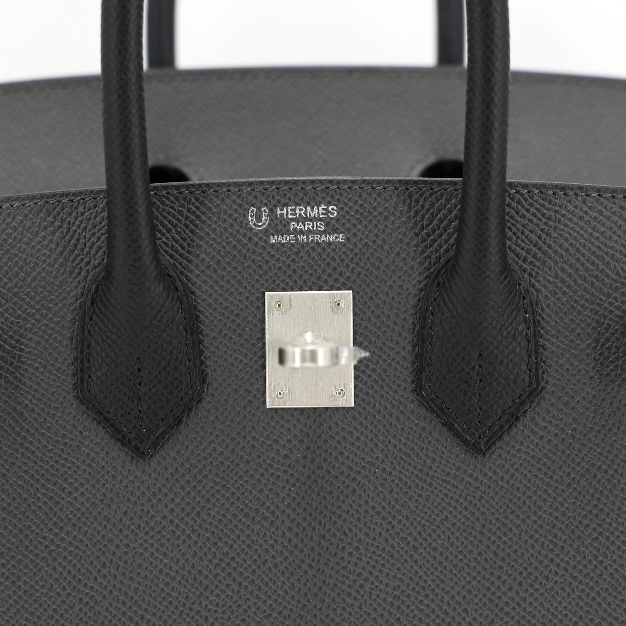 Brand New ( Rank N ) HERMÈS Special Order Birkin 25 sellier Black Graphite (88) Epsom Brushed Palladium K (2025) - 10