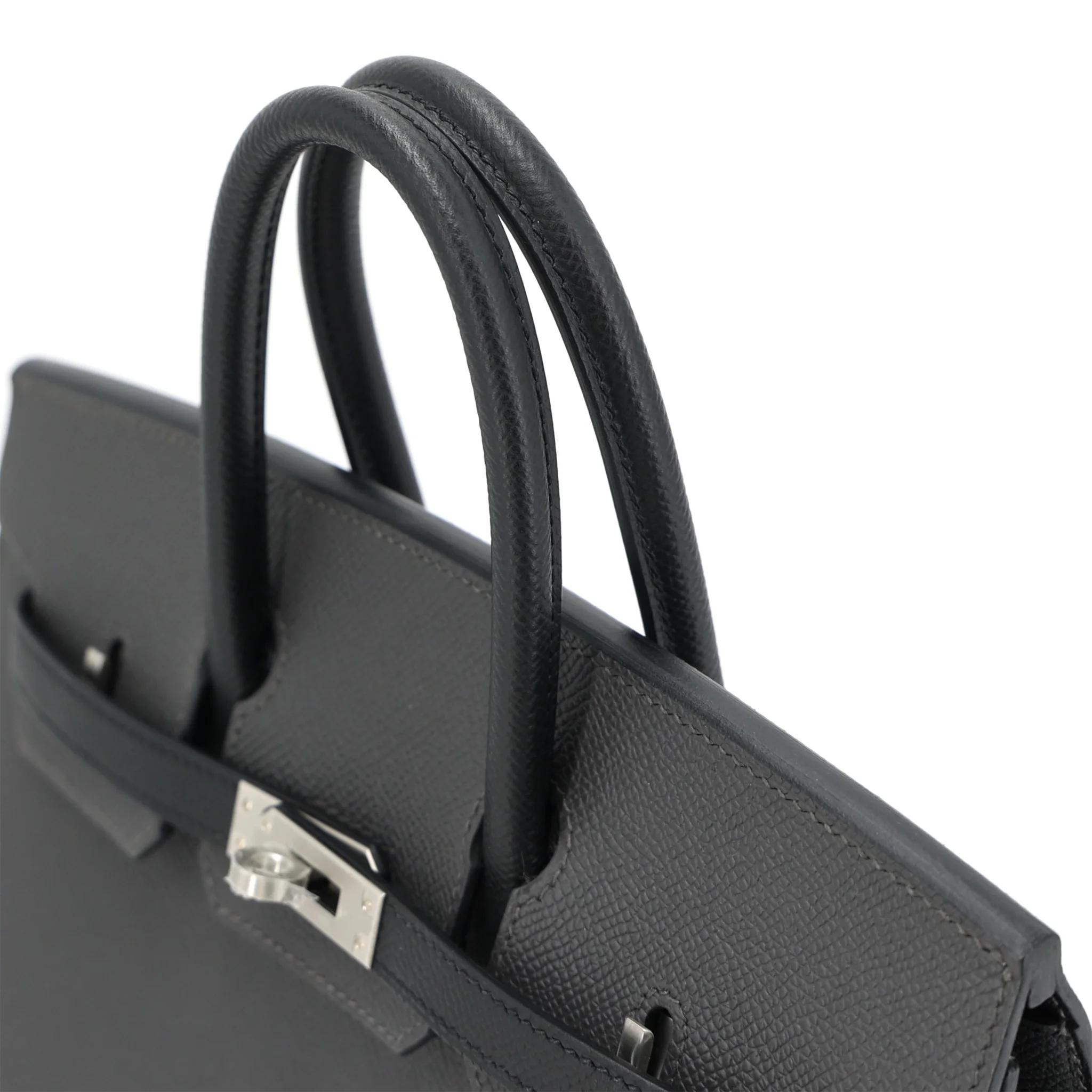 Brand New ( Rank N ) HERMÈS Special Order Birkin 25 sellier Black Graphite (88) Epsom Brushed Palladium K (2025) - 3