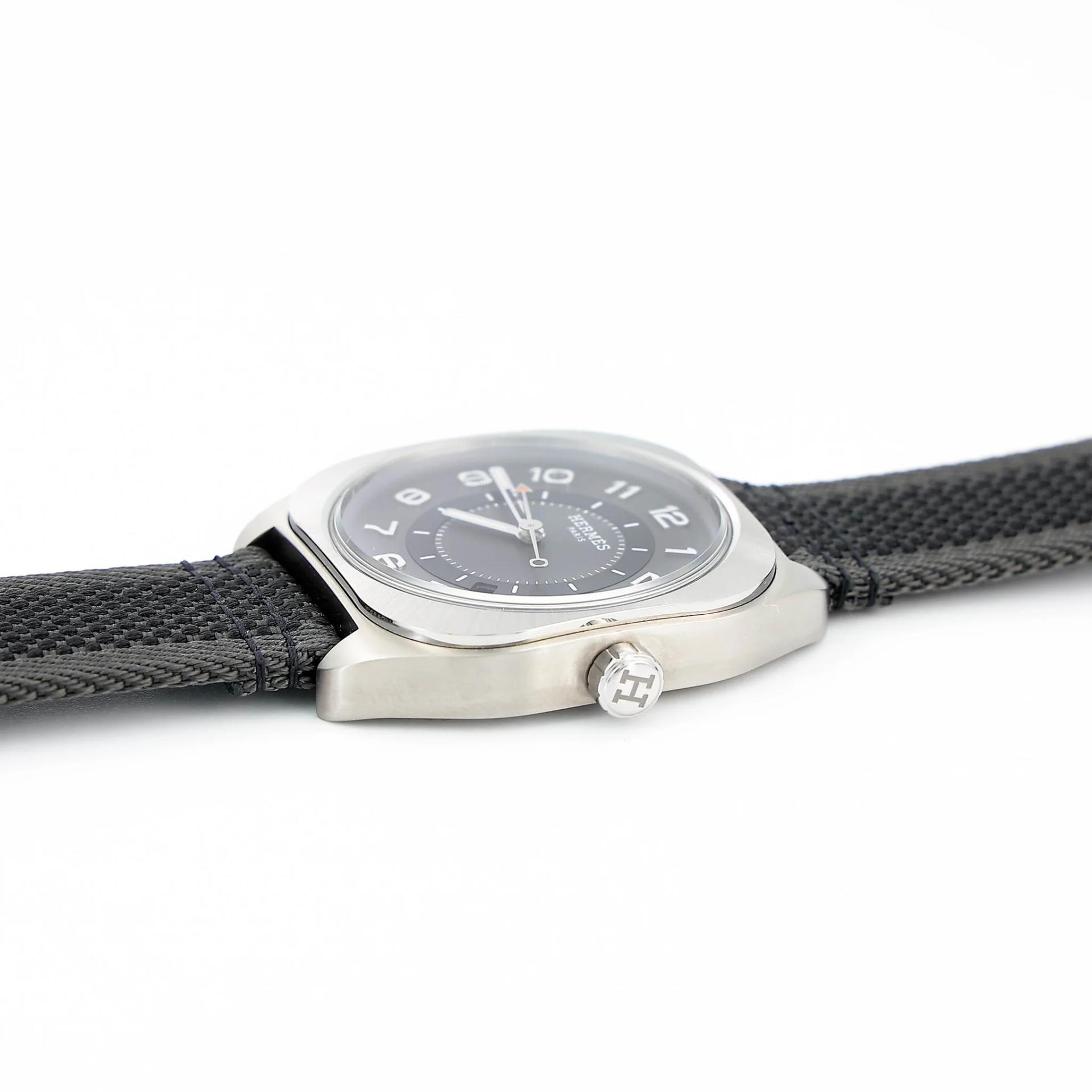 Brand New ( Rank N ) HERMÈS Watch Heure H Black Nylon Titanium - 6
