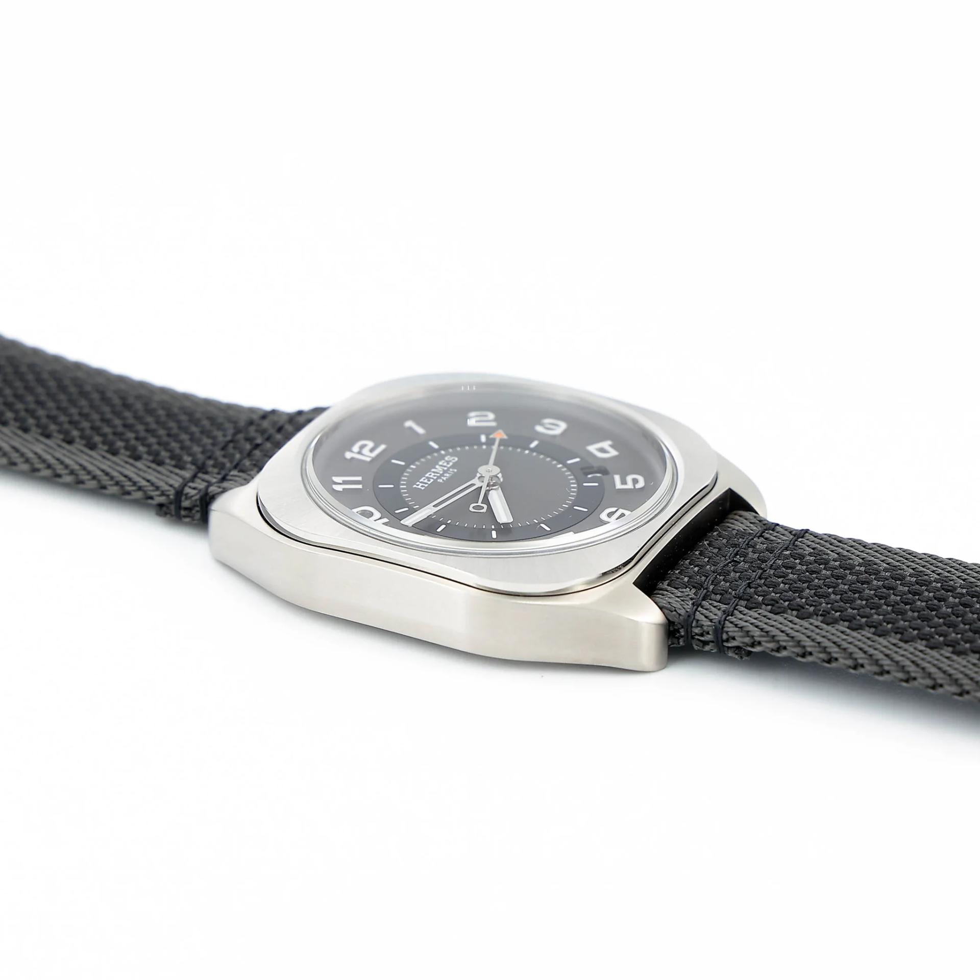 Brand New ( Rank N ) HERMÈS Watch Heure H Black Nylon Titanium - 7