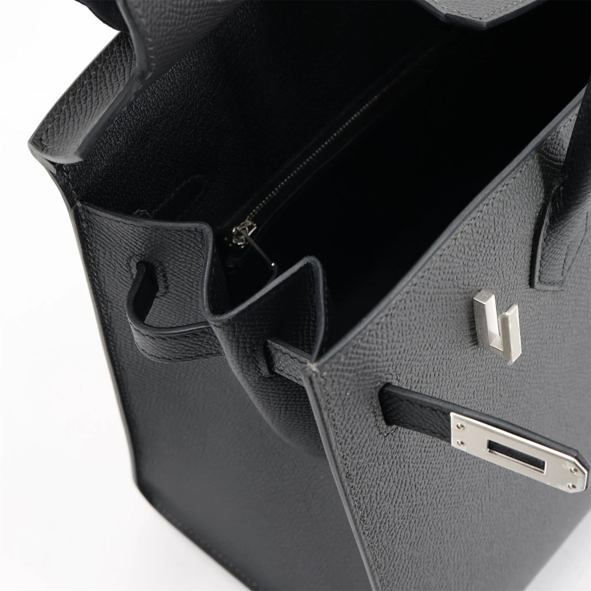 Brand New ( Rank N ) HERMÈS Special Order Birkin 25 sellier Black Graphite (88) Epsom Brushed Palladium K (2025) - 12