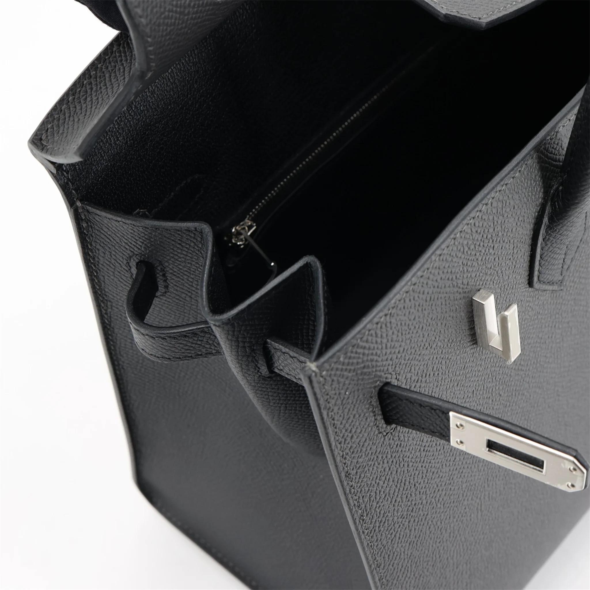 Brand New ( Rank N ) HERMÈS Special Order Birkin 25 sellier Black Graphite (88) Epsom Brushed Palladium K (2025) - 12