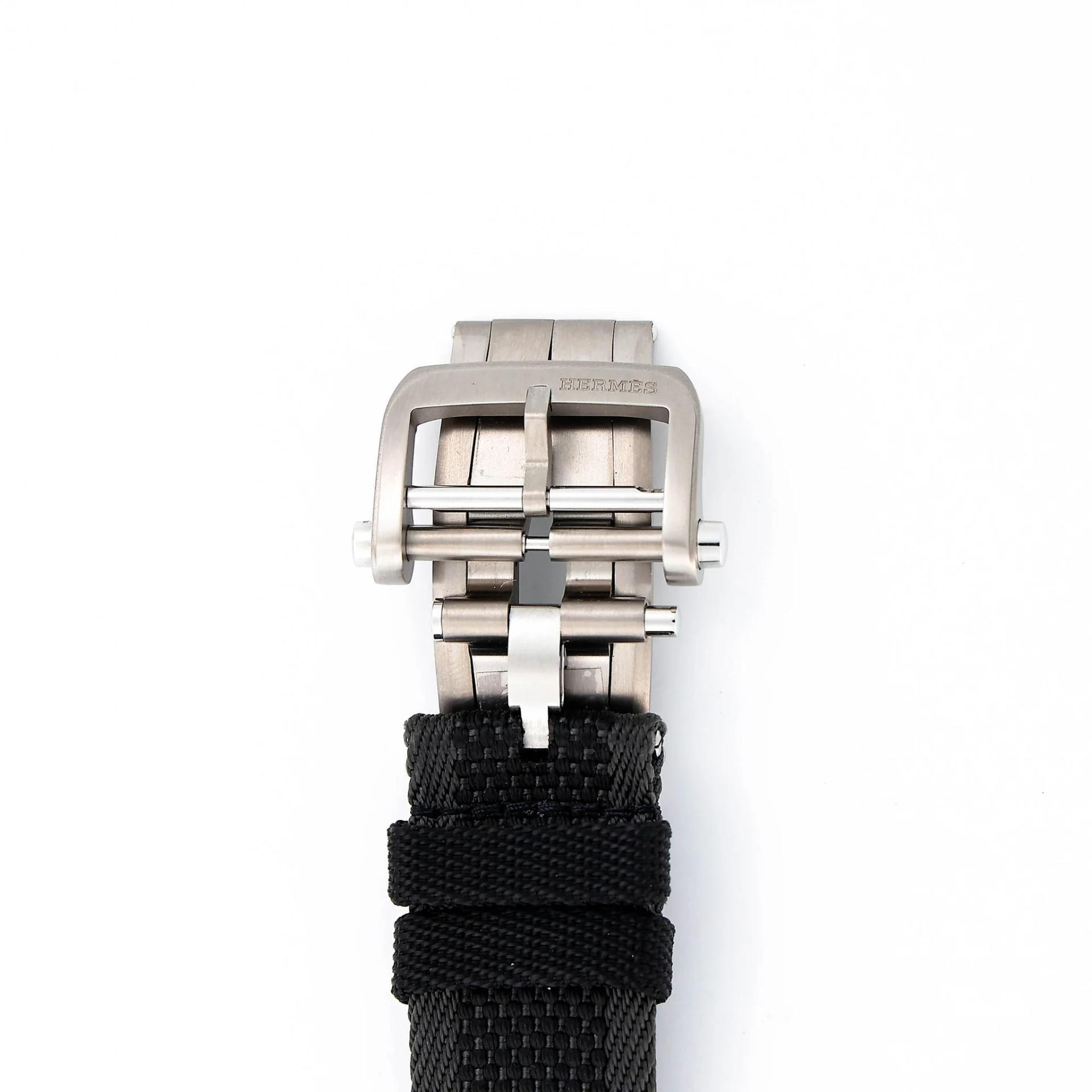 Brand New ( Rank N ) HERMÈS Watch Heure H Black Nylon Titanium - 8