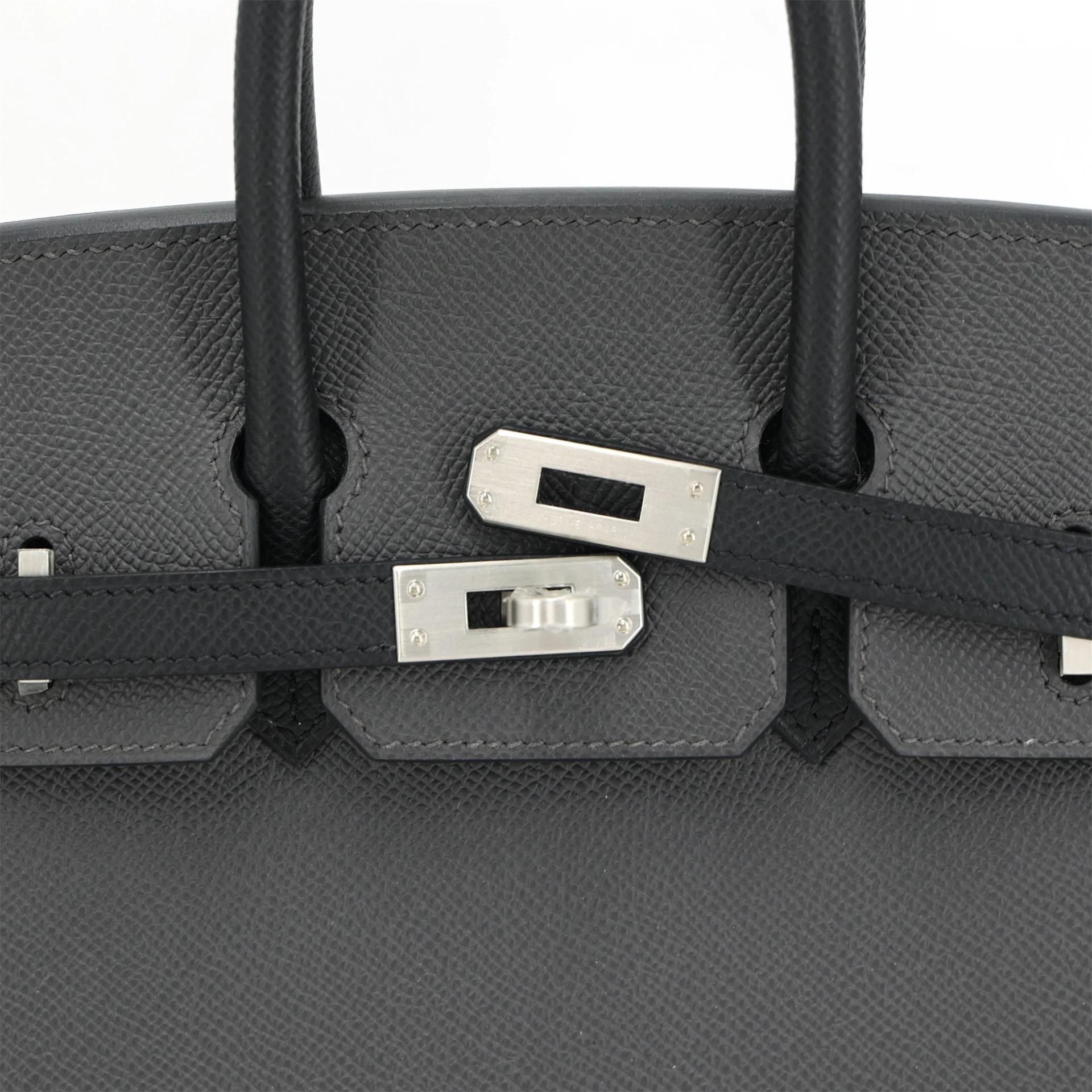 Brand New ( Rank N ) HERMÈS Special Order Birkin 25 sellier Black Graphite (88) Epsom Brushed Palladium K (2025) - 8
