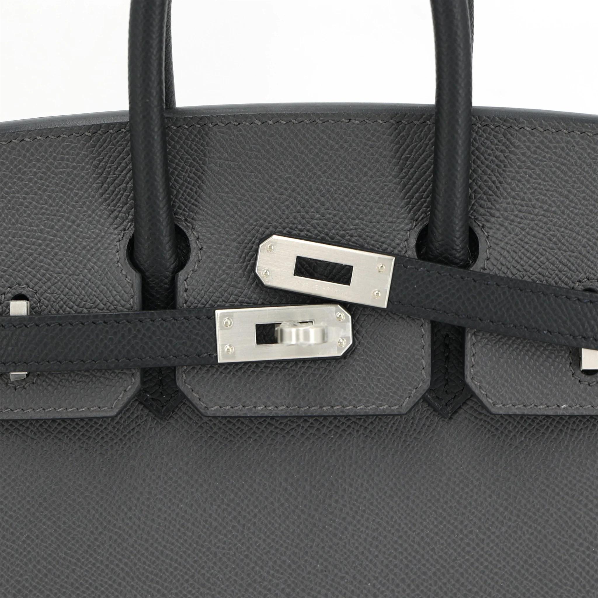 Brand New ( Rank N ) HERMÈS Special Order Birkin 25 sellier Black Graphite (88) Epsom Brushed Palladium K (2025) - 8