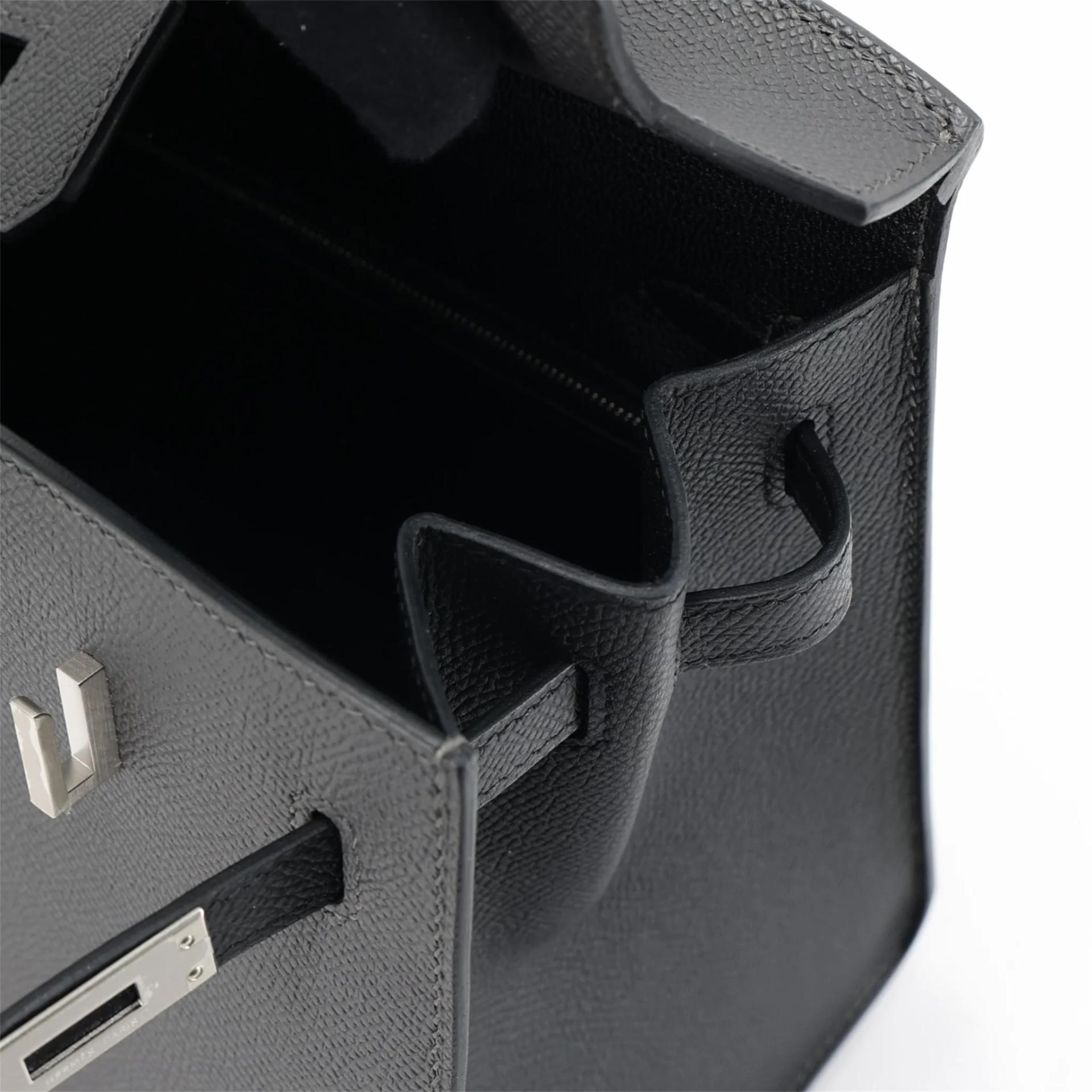 Brand New ( Rank N ) HERMÈS Special Order Birkin 25 sellier Black Graphite (88) Epsom Brushed Palladium K (2025) - 13