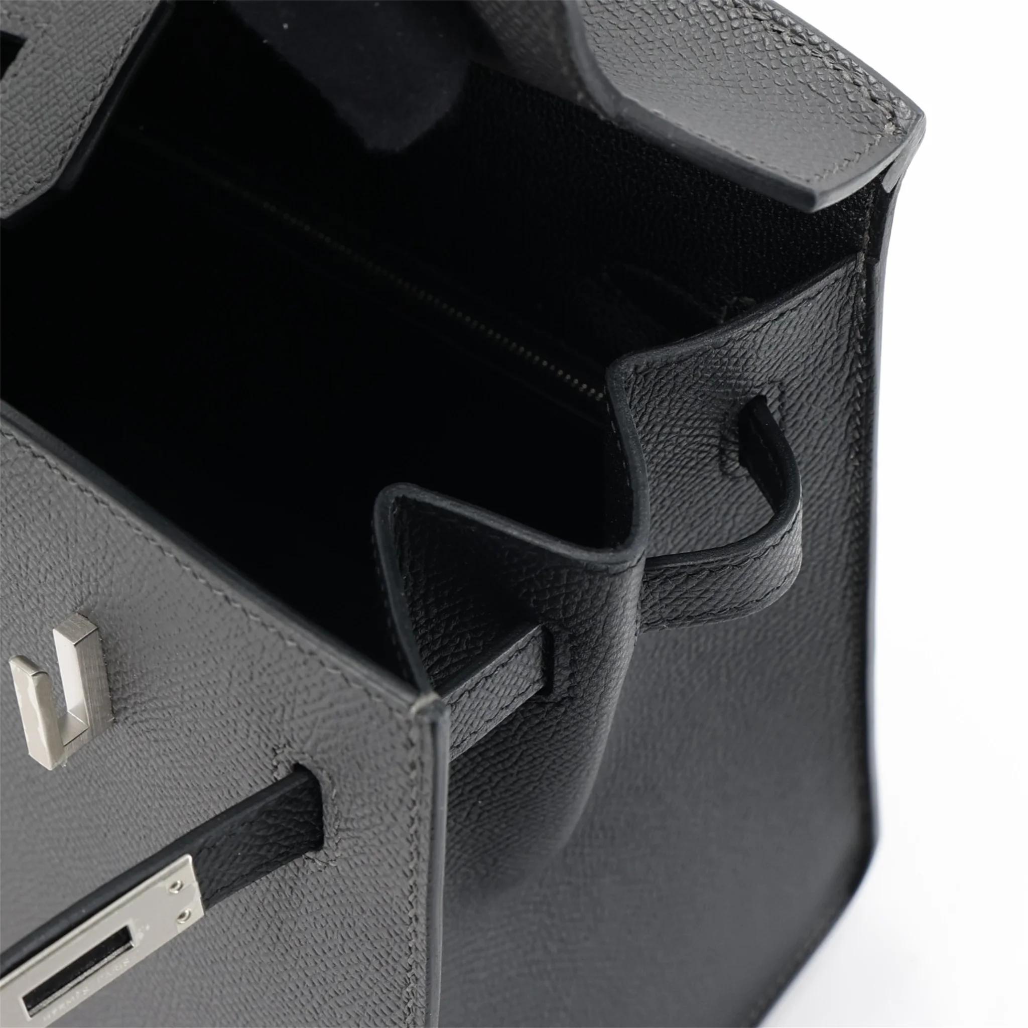 Brand New ( Rank N ) HERMÈS Special Order Birkin 25 sellier Black Graphite (88) Epsom Brushed Palladium K (2025) - 13