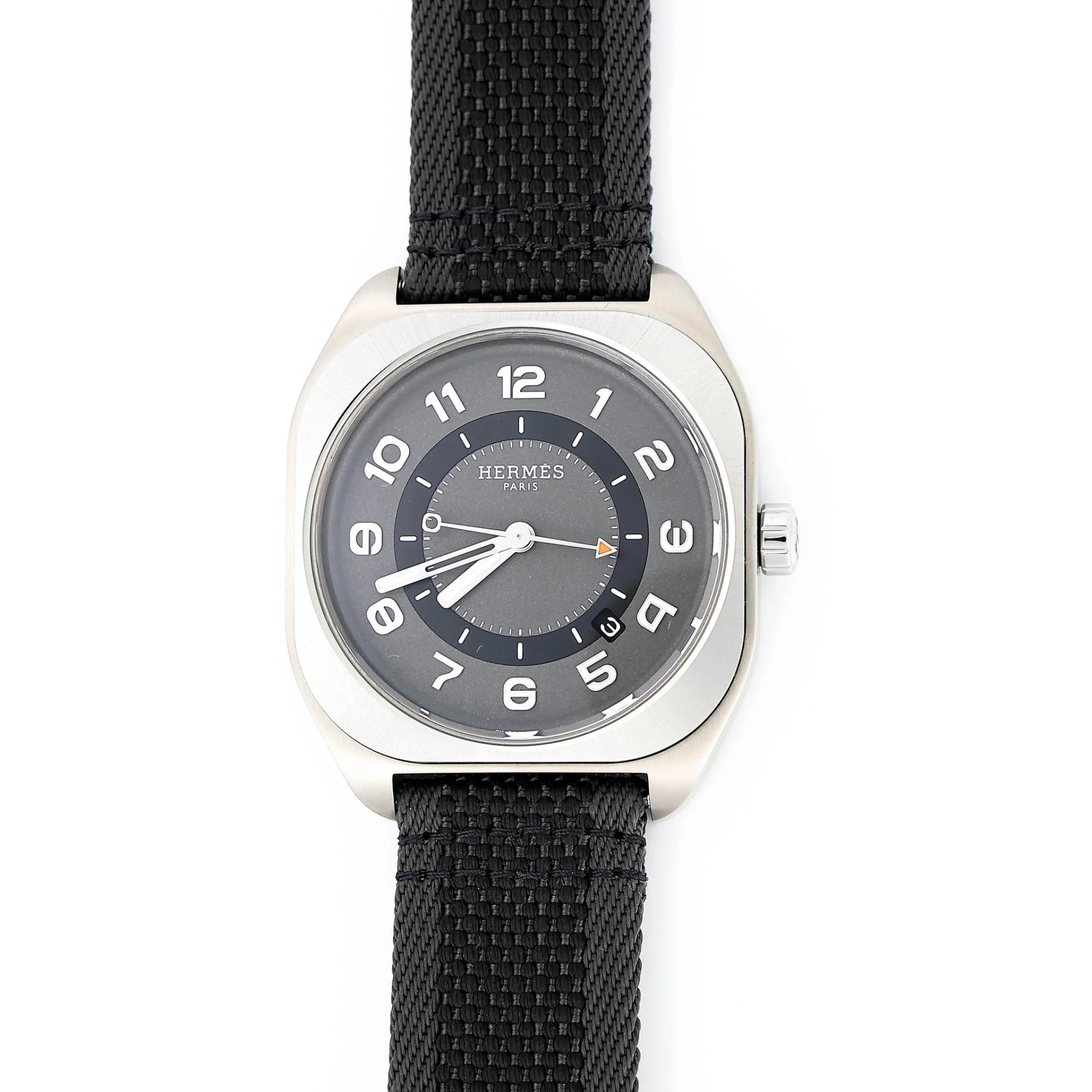 Brand New ( Rank N ) HERMÈS Watch Heure H Black Nylon Titanium - 4