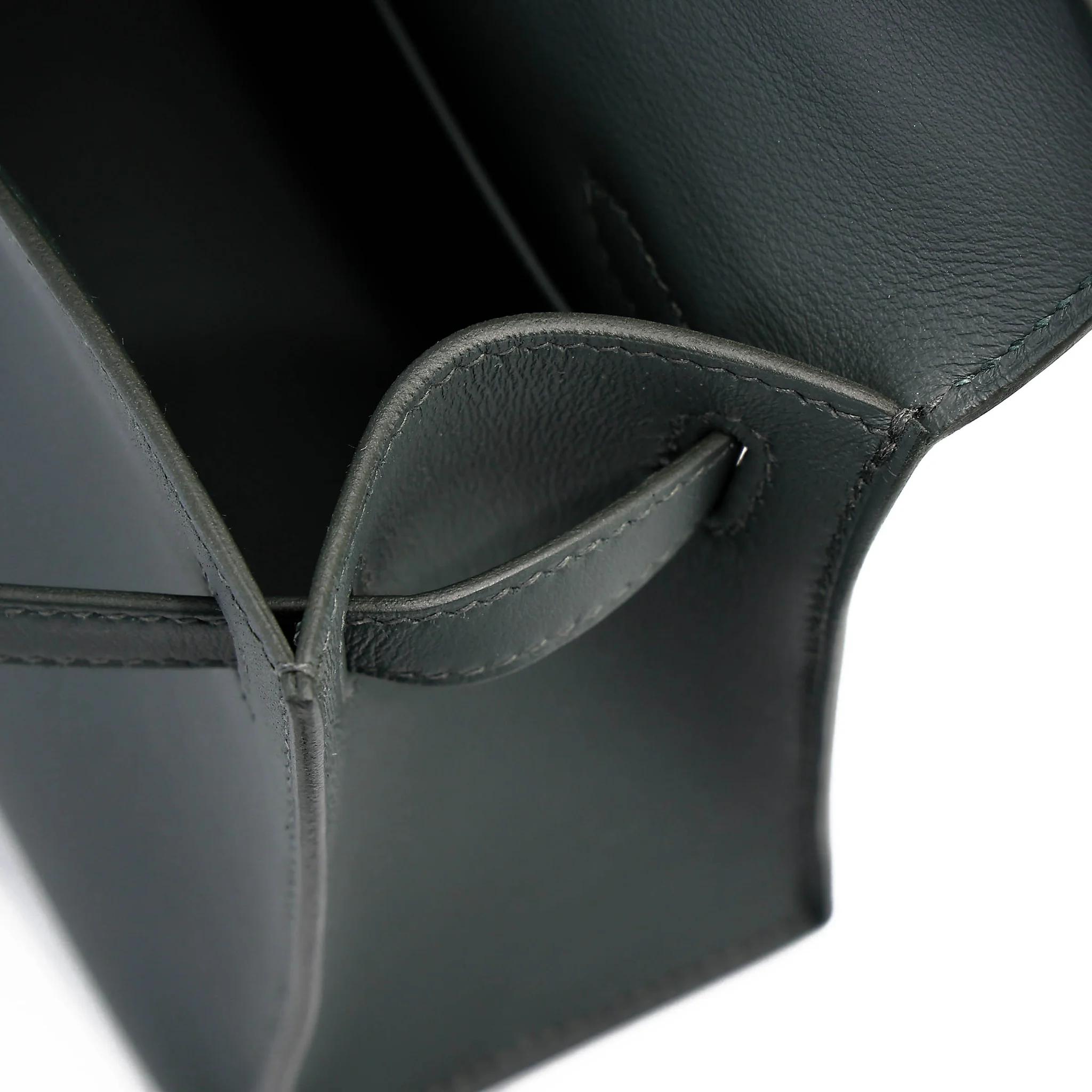 Brand New ( Rank N ) HERMÈS Kelly Pochette Vert Mangrove (Q0) Swift Palladium hardware K (2025) - 16