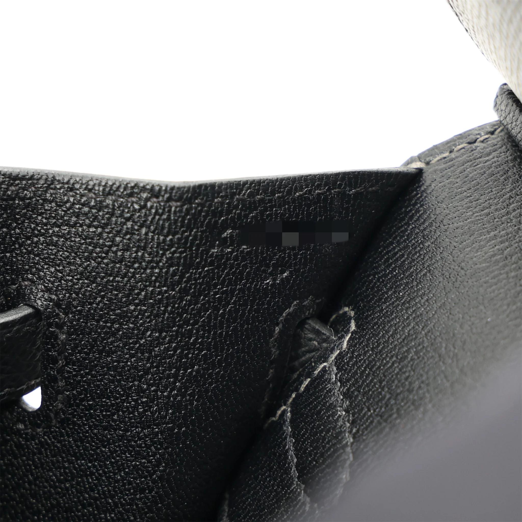 Brand New ( Rank N ) HERMÈS Special Order Birkin 25 sellier Black Graphite (88) Epsom Brushed Palladium K (2025) - 16