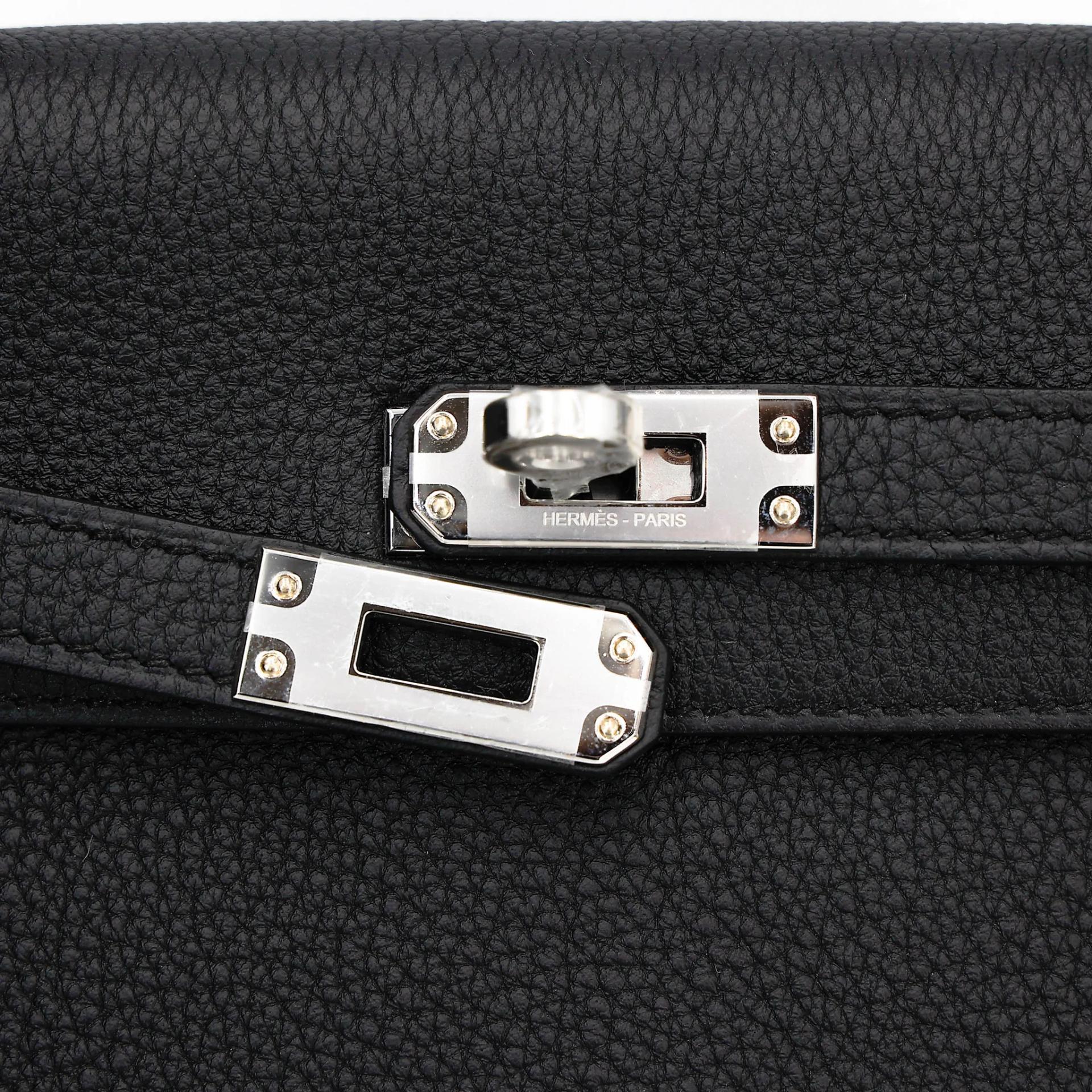 Brand New ( Rank N ) HERMÈS Kelly 25 Noir (89) Togo Palladium hardware G (2026) - 8