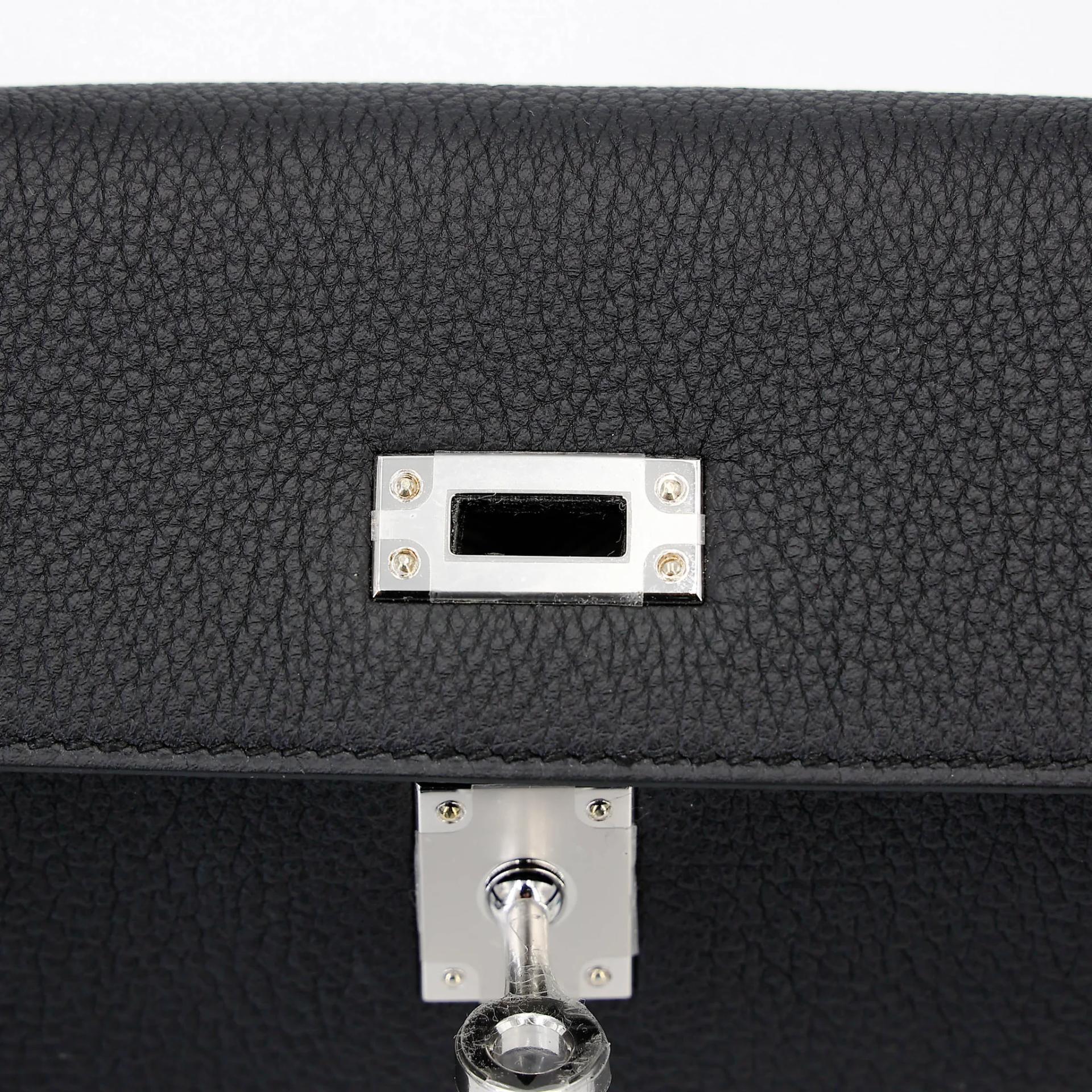 Brand New ( Rank N ) HERMÈS Kelly 25 Noir (89) Togo Palladium hardware G (2026) - 10