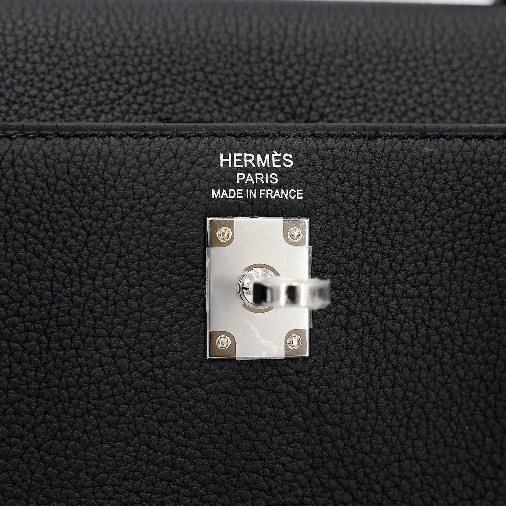 Brand New ( Rank N ) HERMÈS Kelly 25 Noir (89) Togo Palladium hardware G (2026) - 13
