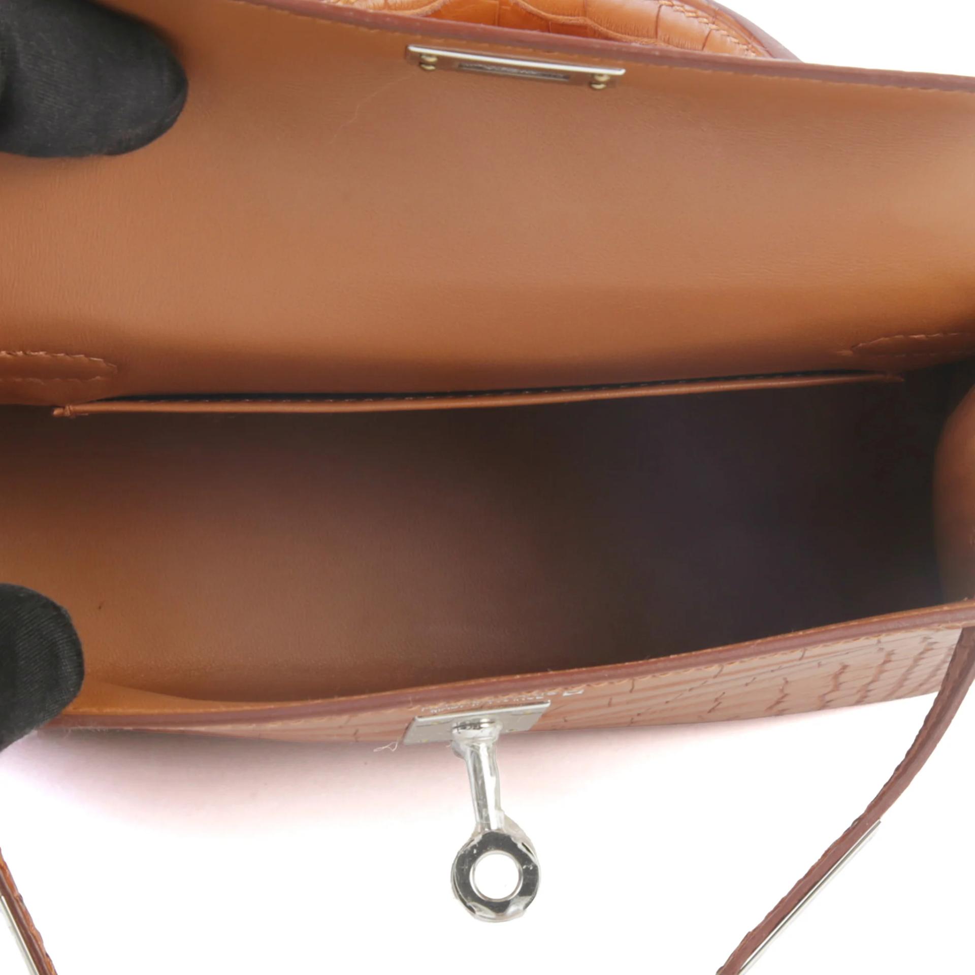 Unused ( Rank NS ) HERMÈS Mini Kelly II Gold (37) Matte Alligator Palladium hardware W (2024) - 10