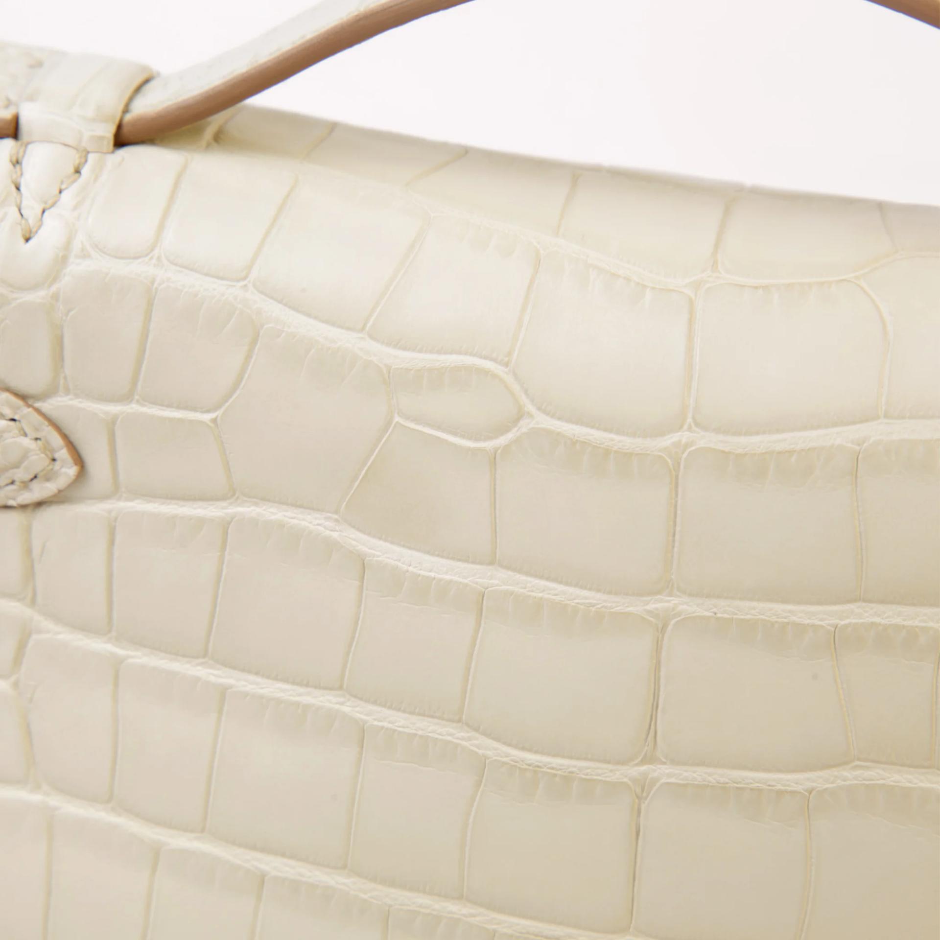 Brand New ( Rank N ) HERMÈS Kelly Pochette Beton (8L) Matte Alligator Palladium hardware G (2026) - 4