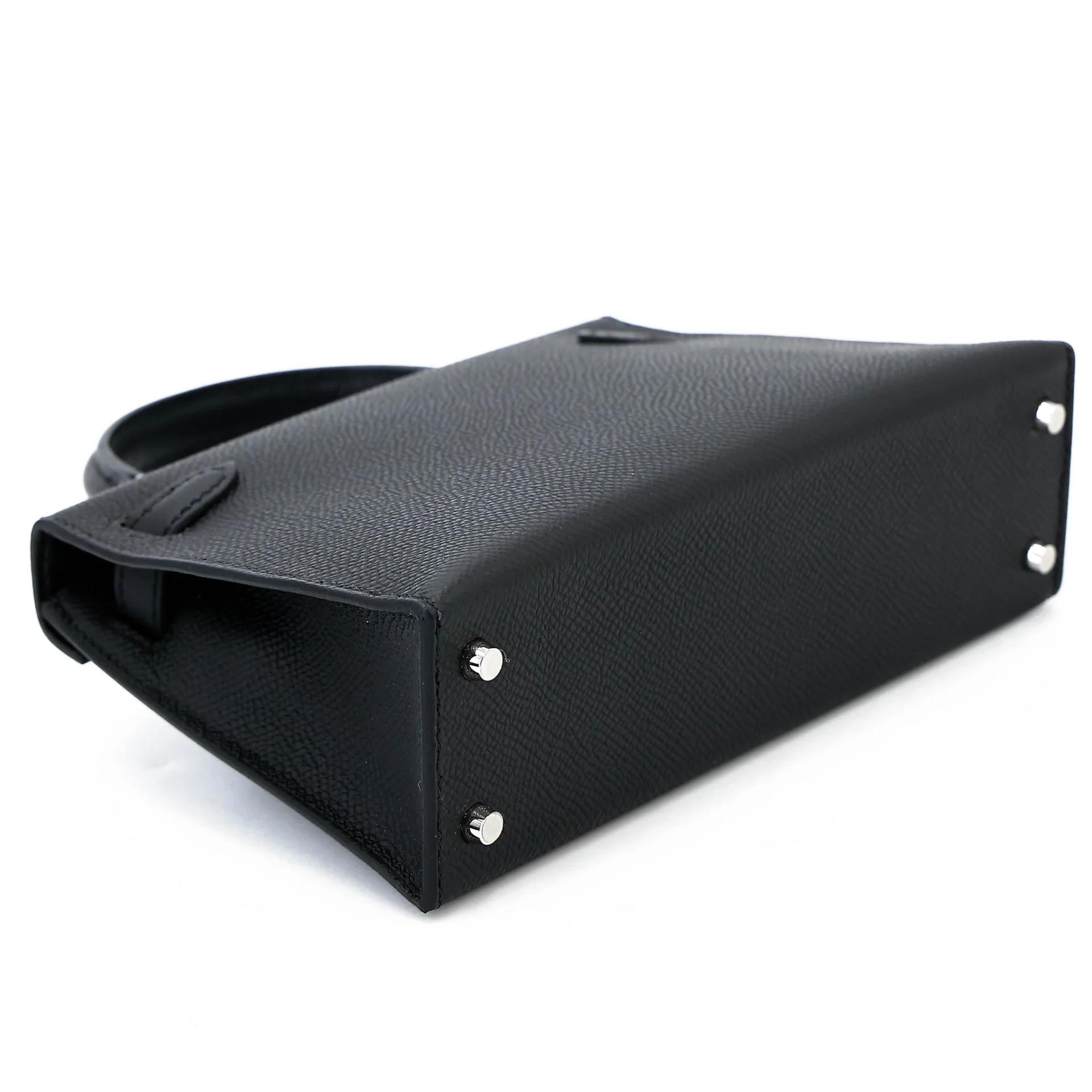 Brand New ( Rank N ) HERMÈS Mini Kelly II Noir (89) Epsom Palladium hardware G (2026) - 7