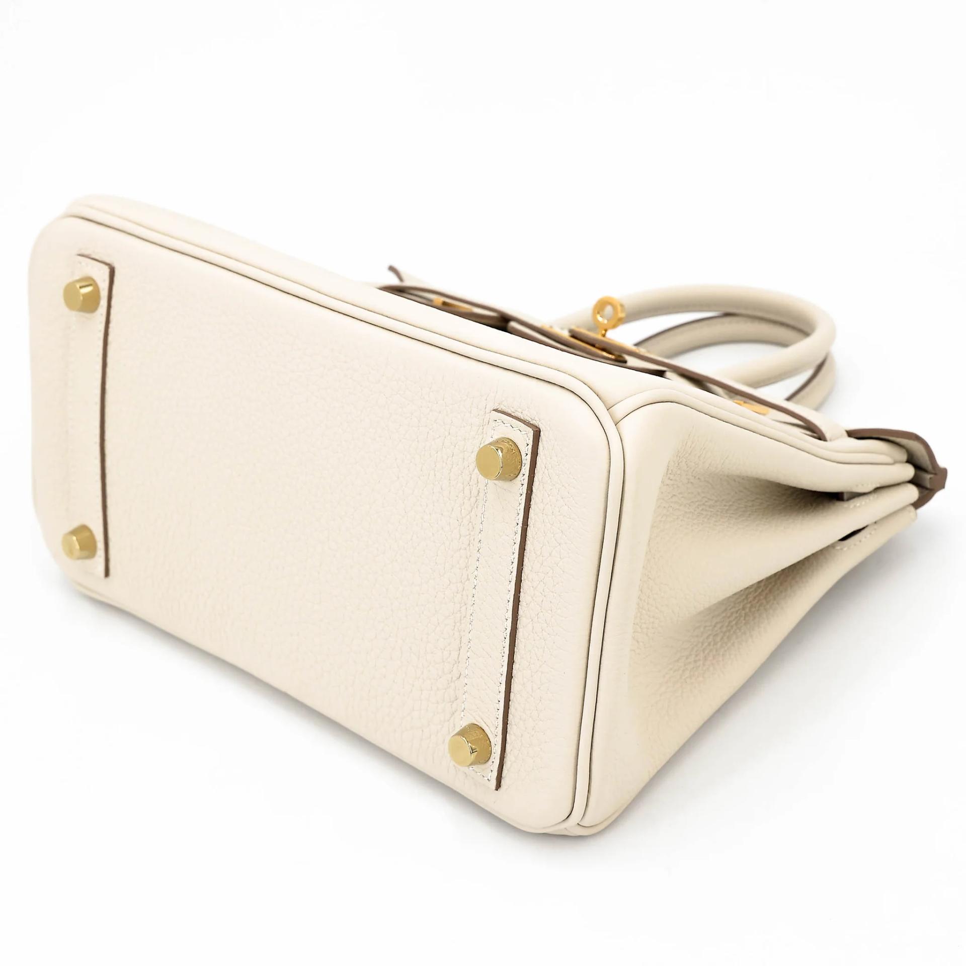 Excellent ( Rank SA ) HERMÈS Birkin 25 Craie (10) Togo Gold hardware Z (2021) - 4