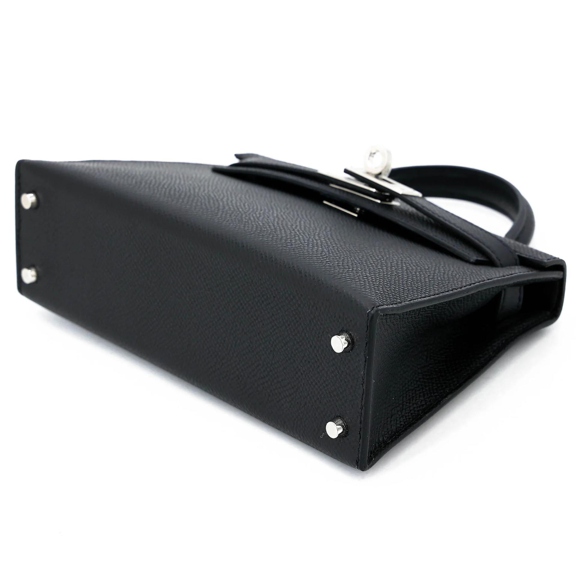 Brand New ( Rank N ) HERMÈS Mini Kelly II Noir (89) Epsom Palladium hardware G (2026) - 4