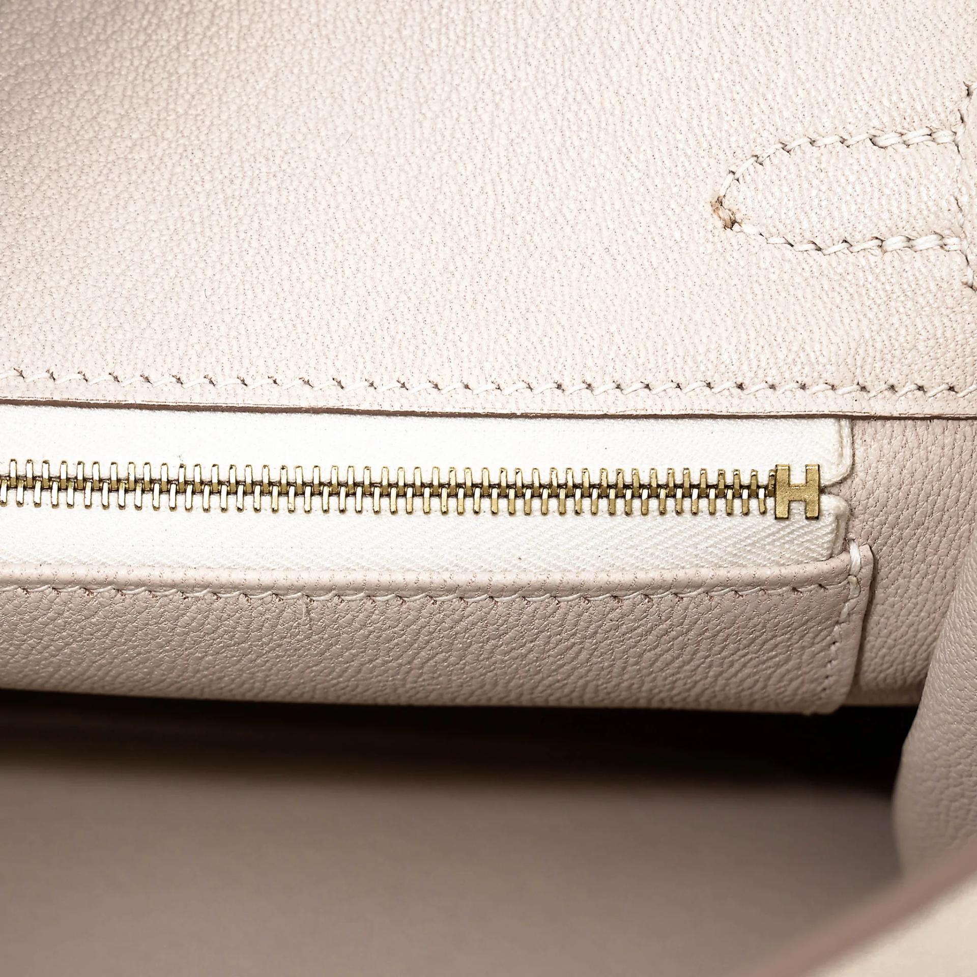 Excellent ( Rank SA ) HERMÈS Birkin 25 Craie (10) Togo Gold hardware Z (2021) - 17