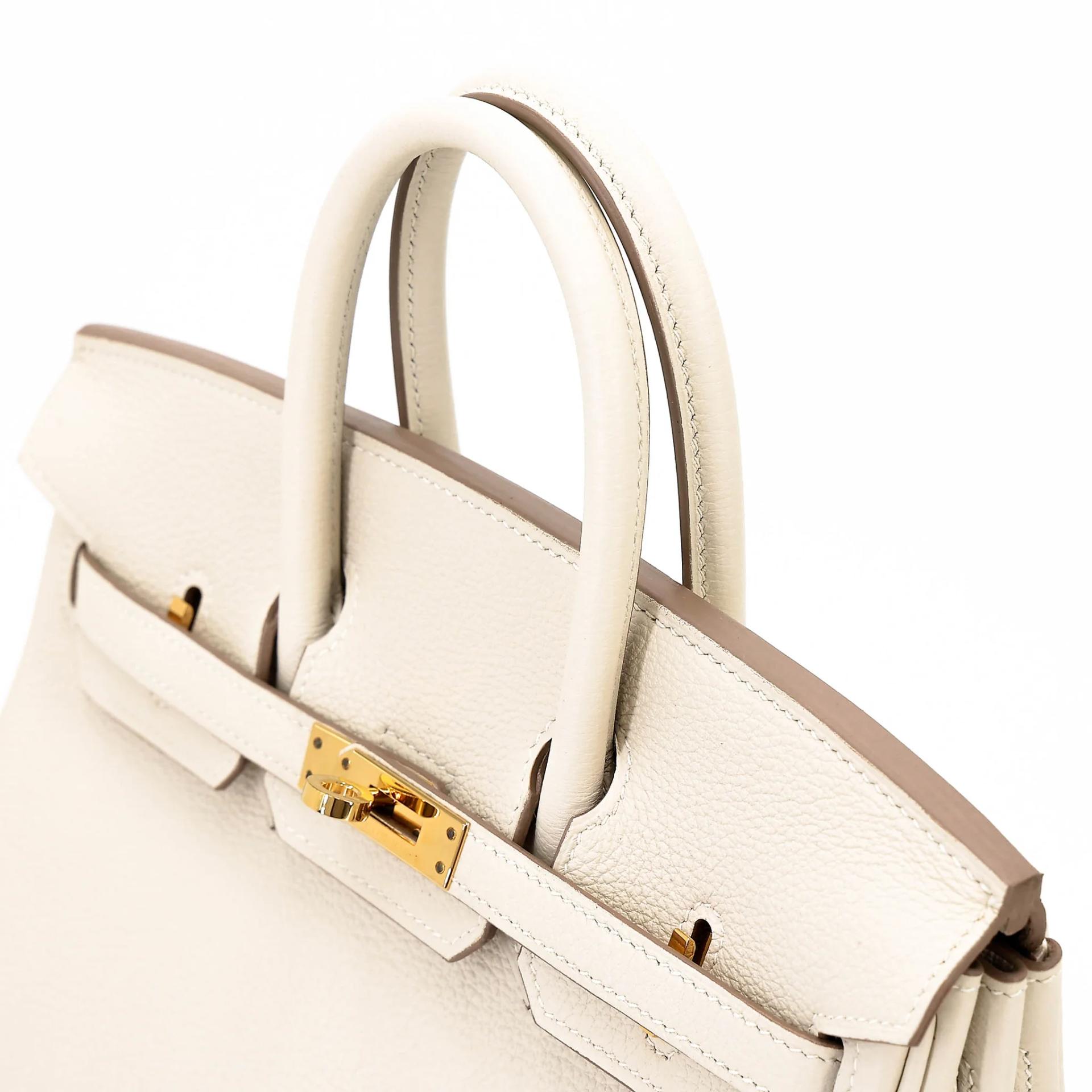 Excellent ( Rank SA ) HERMÈS Birkin 25 Craie (10) Togo Gold hardware Z (2021) - 3