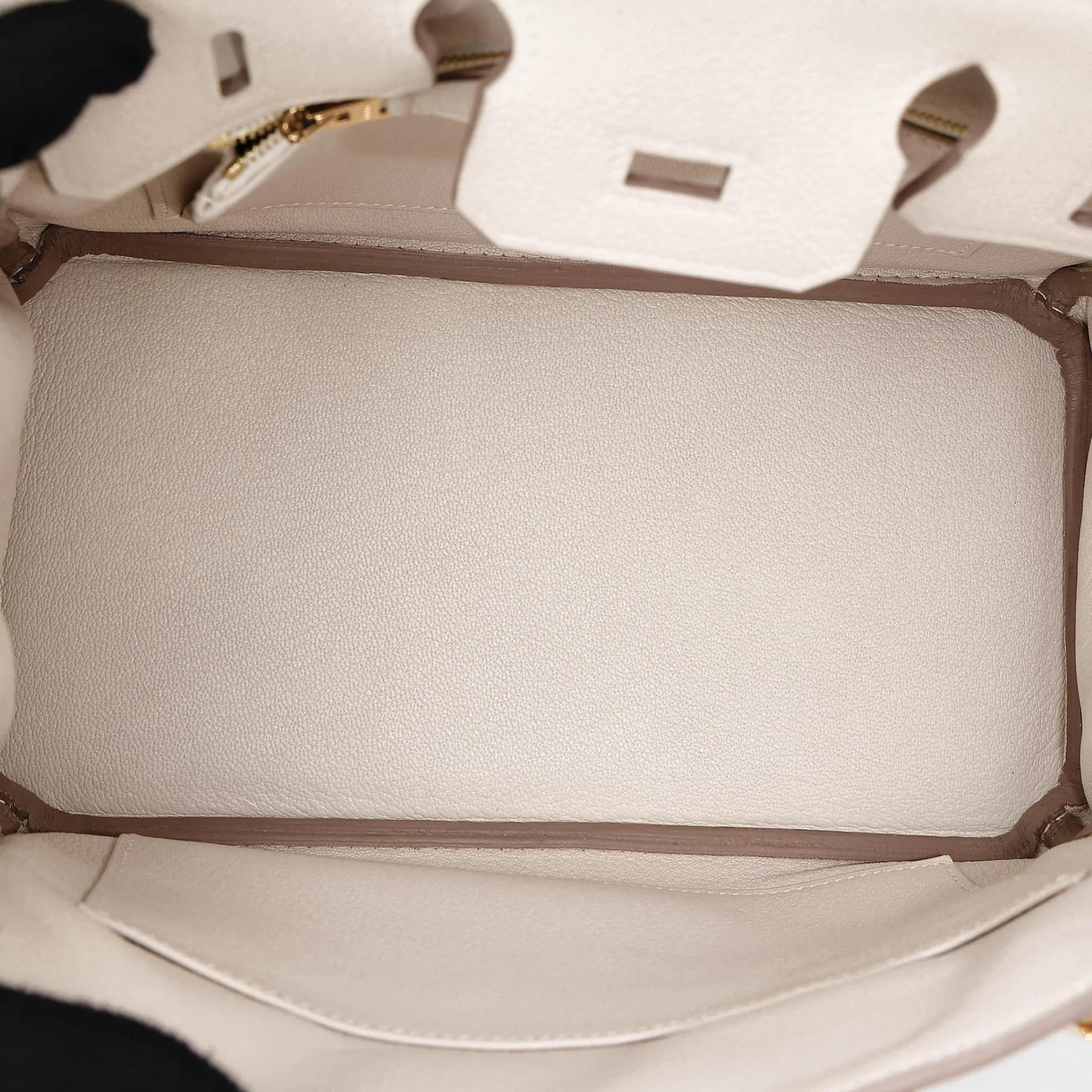 Excellent ( Rank SA ) HERMÈS Birkin 25 Craie (10) Togo Gold hardware Z (2021) - 21