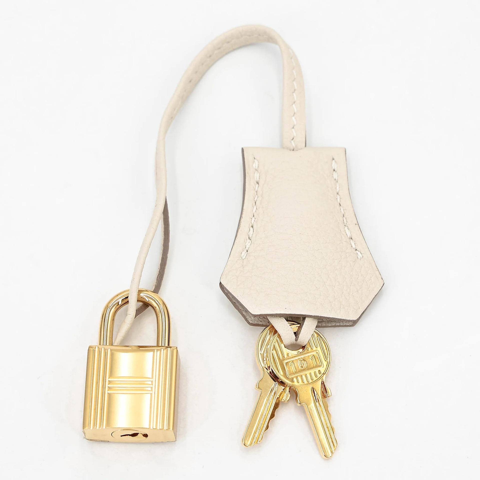 Excellent ( Rank SA ) HERMÈS Birkin 25 Craie (10) Togo Gold hardware Z (2021) - 22