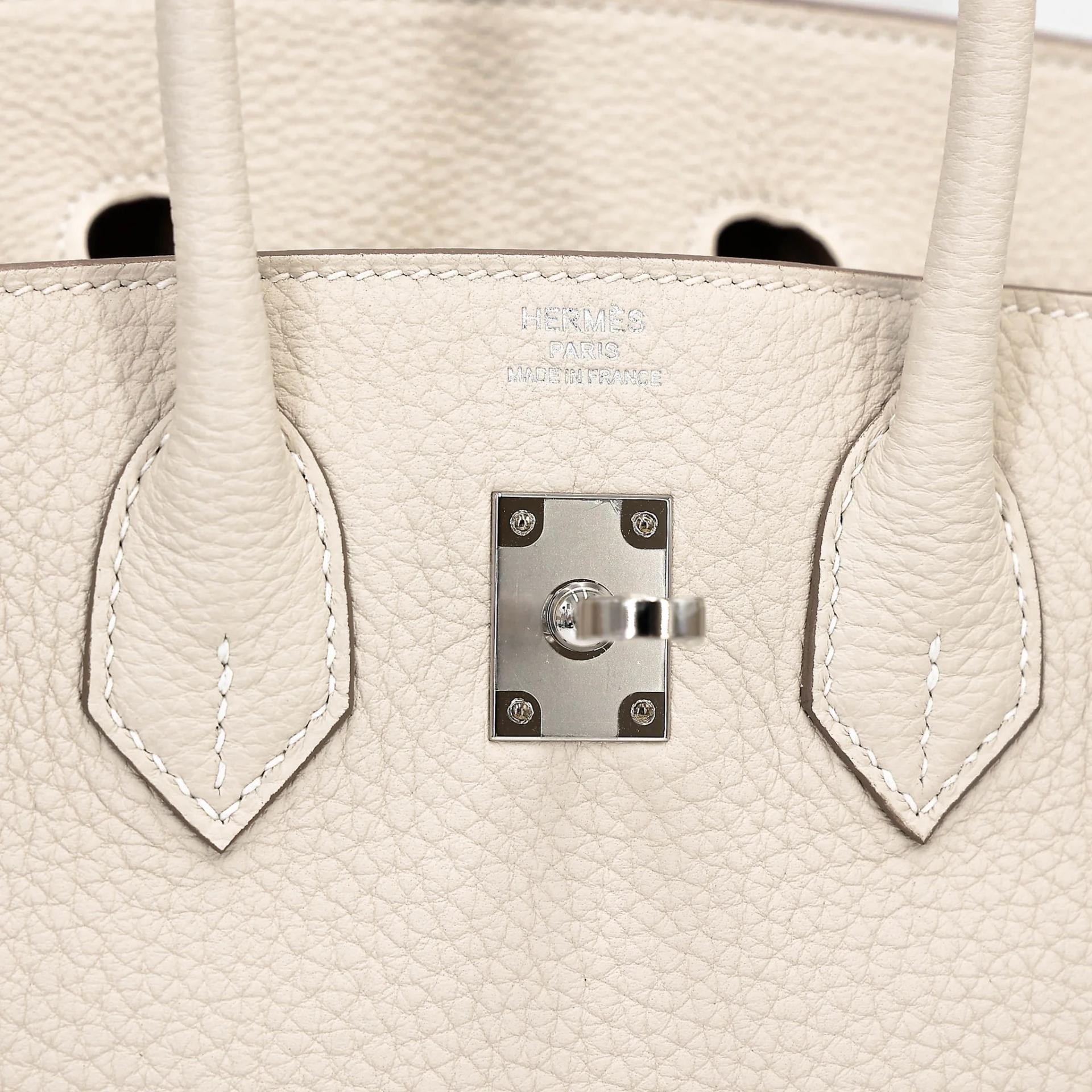 Brand New ( Rank N ) HERMÈS Birkin 25 Craie (10) Togo Palladium hardware K (2025) - 10