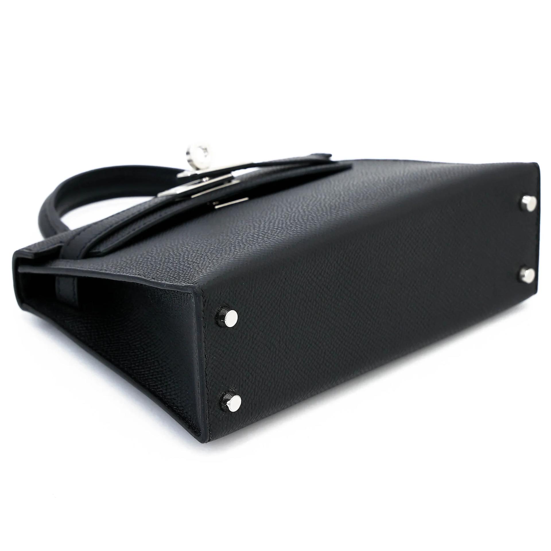 Brand New ( Rank N ) HERMÈS Mini Kelly II Noir (89) Epsom Palladium hardware G (2026) - 5