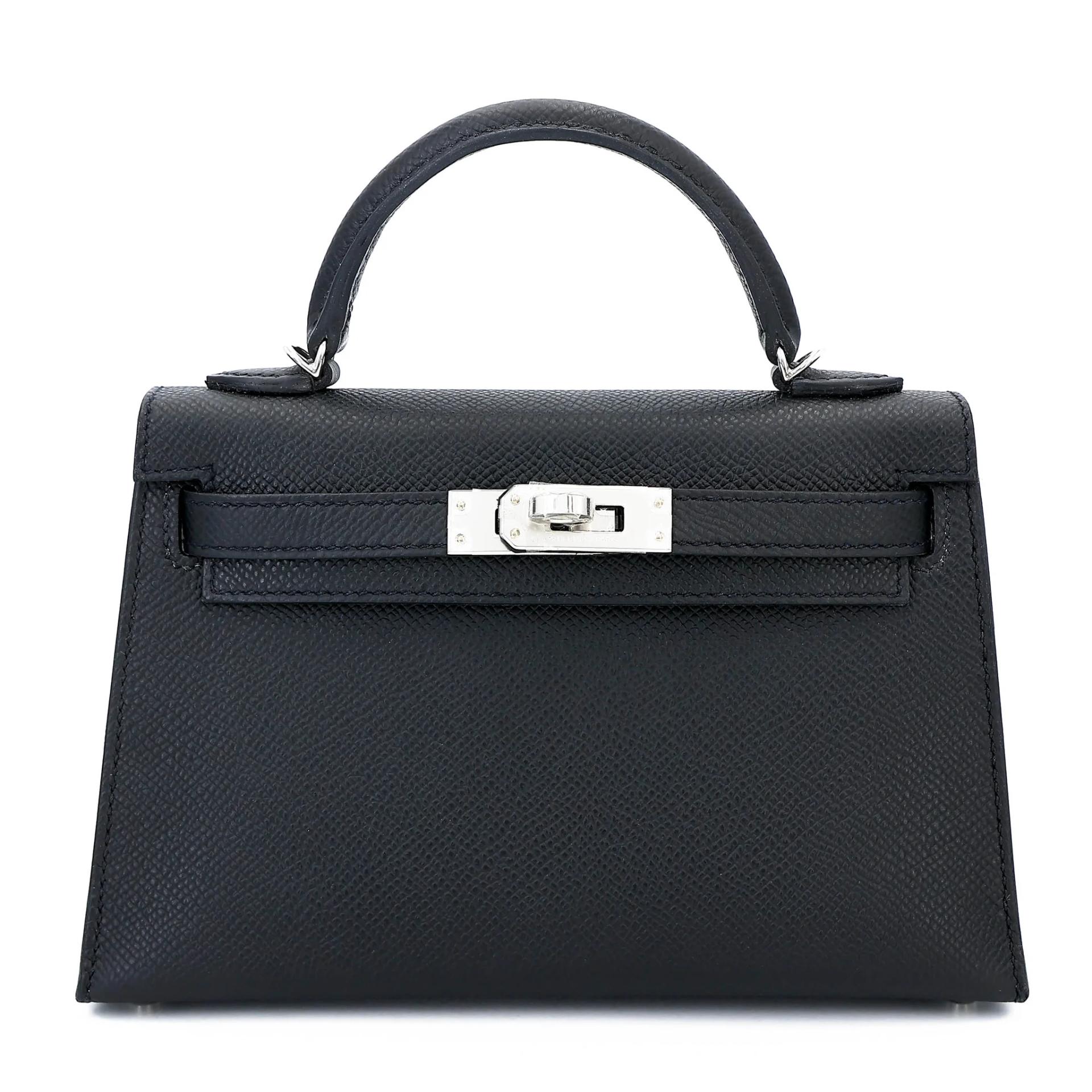 Brand New ( Rank N ) HERMÈS Mini Kelly II Noir (89) Epsom Palladium hardware G (2026) - 1