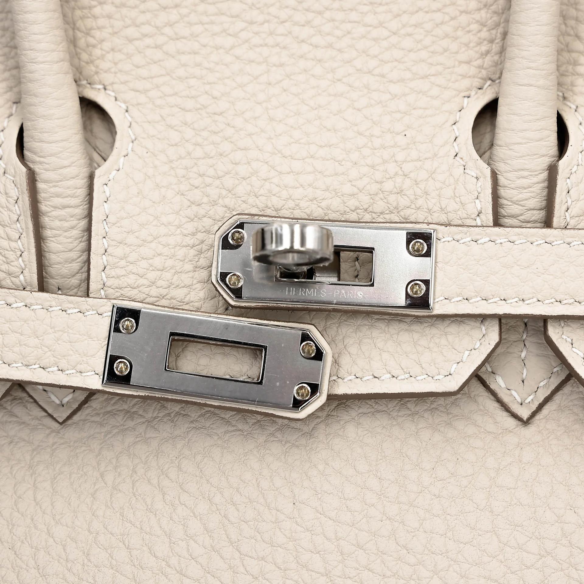 Brand New ( Rank N ) HERMÈS Birkin 25 Craie (10) Togo Palladium hardware K (2025) - 8