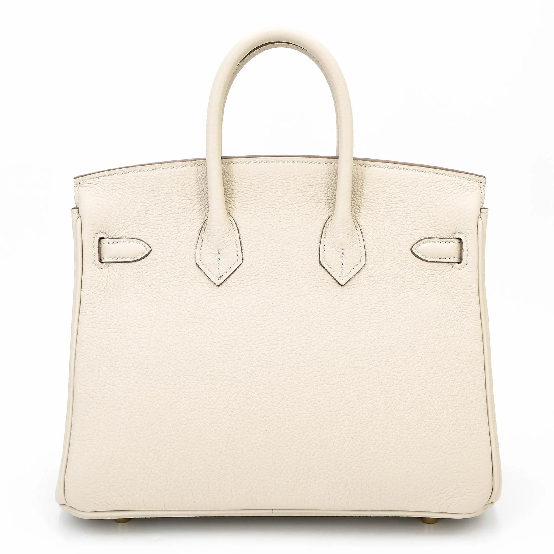 Excellent ( Rank SA ) HERMÈS Birkin 25 Craie (10) Togo Gold hardware Z (2021) - 2