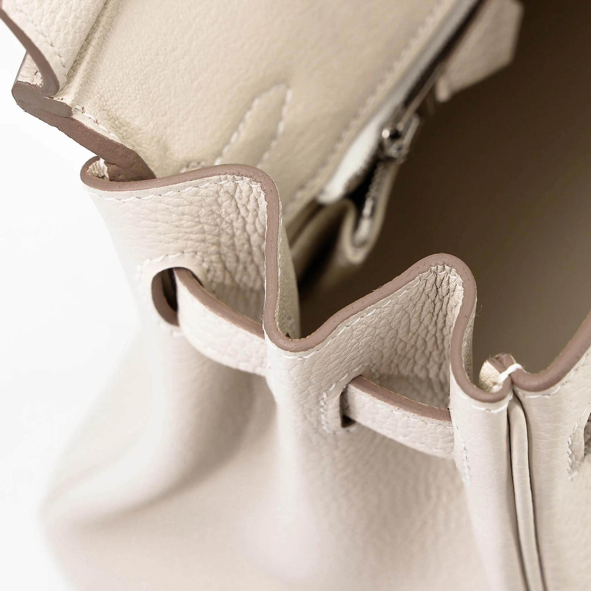 Brand New ( Rank N ) HERMÈS Birkin 25 Craie (10) Togo Palladium hardware K (2025) - 14