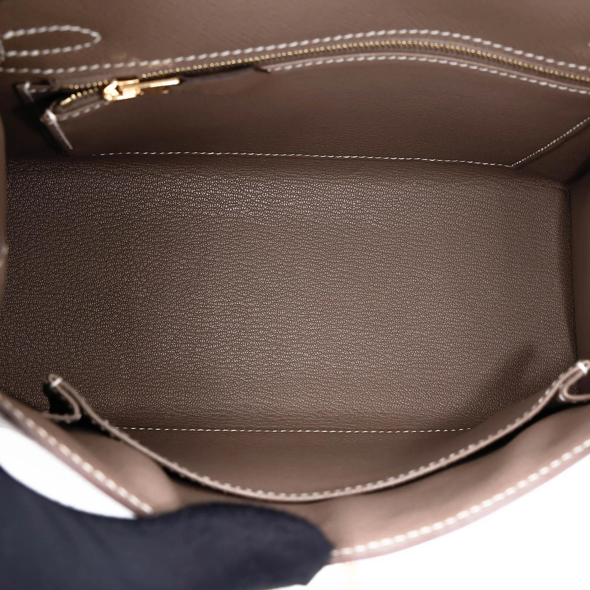 Excellent ( Rank SA ) HERMÈS Kelly 25 Sellier Etoupe (18) Epsom Gold hardware Y (2020) - 18