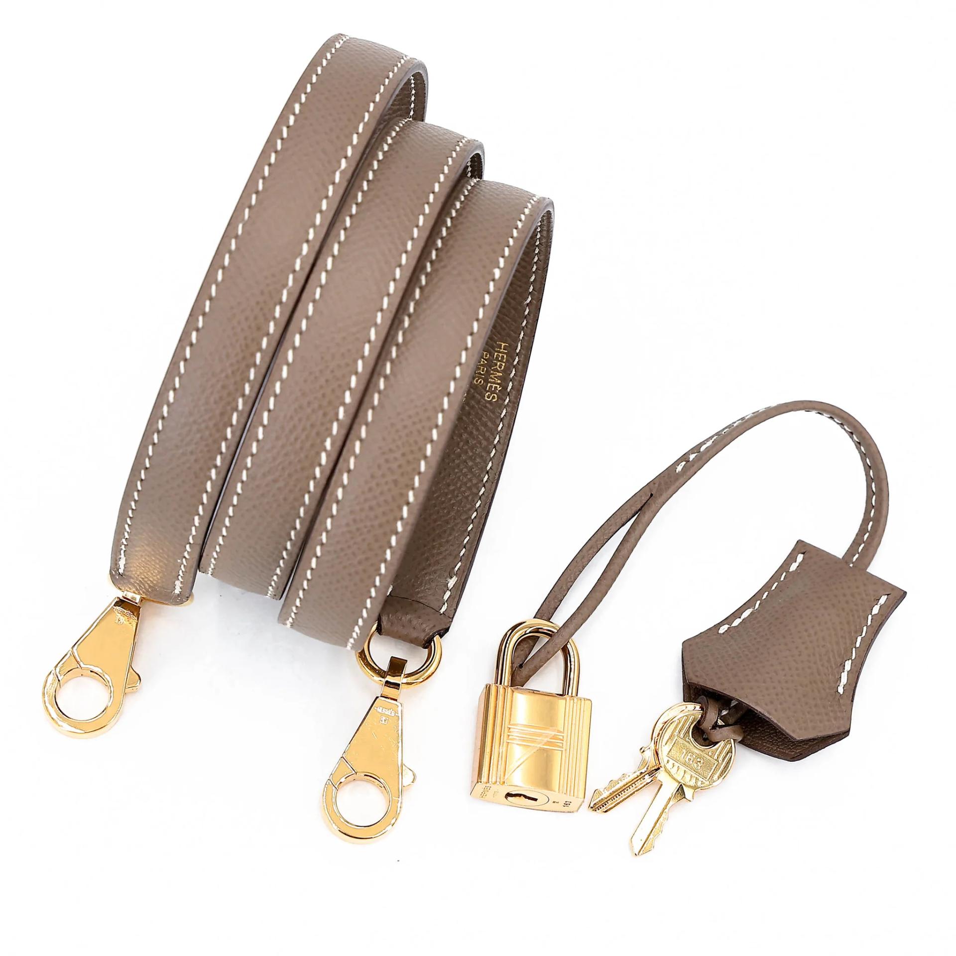 Excellent ( Rank SA ) HERMÈS Kelly 25 Sellier Etoupe (18) Epsom Gold hardware Y (2020) - 19