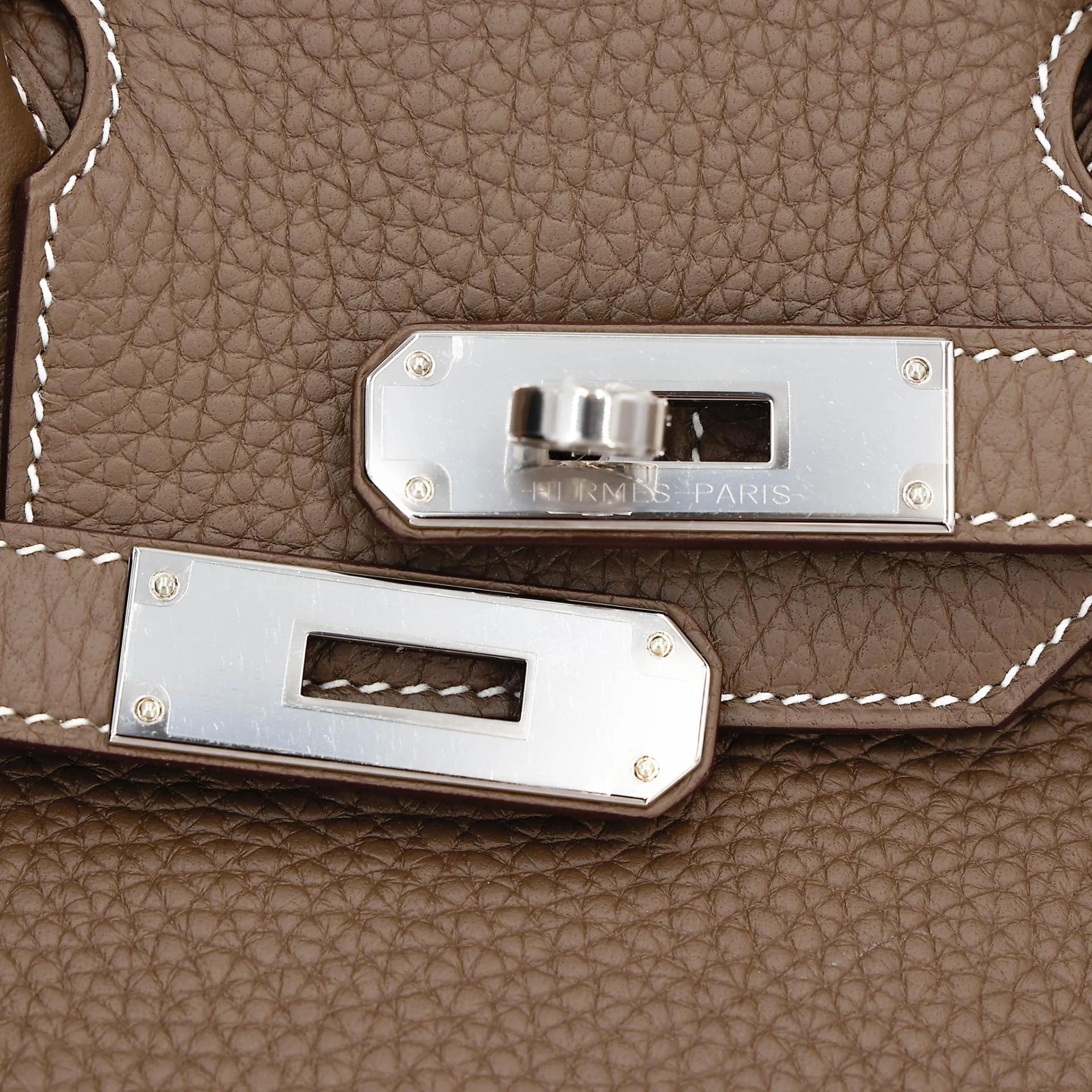 Unused ( Rank NS ) HERMÈS Birkin 30 Etoupe (18) Clemence Palladium hardware C (2018) - 8
