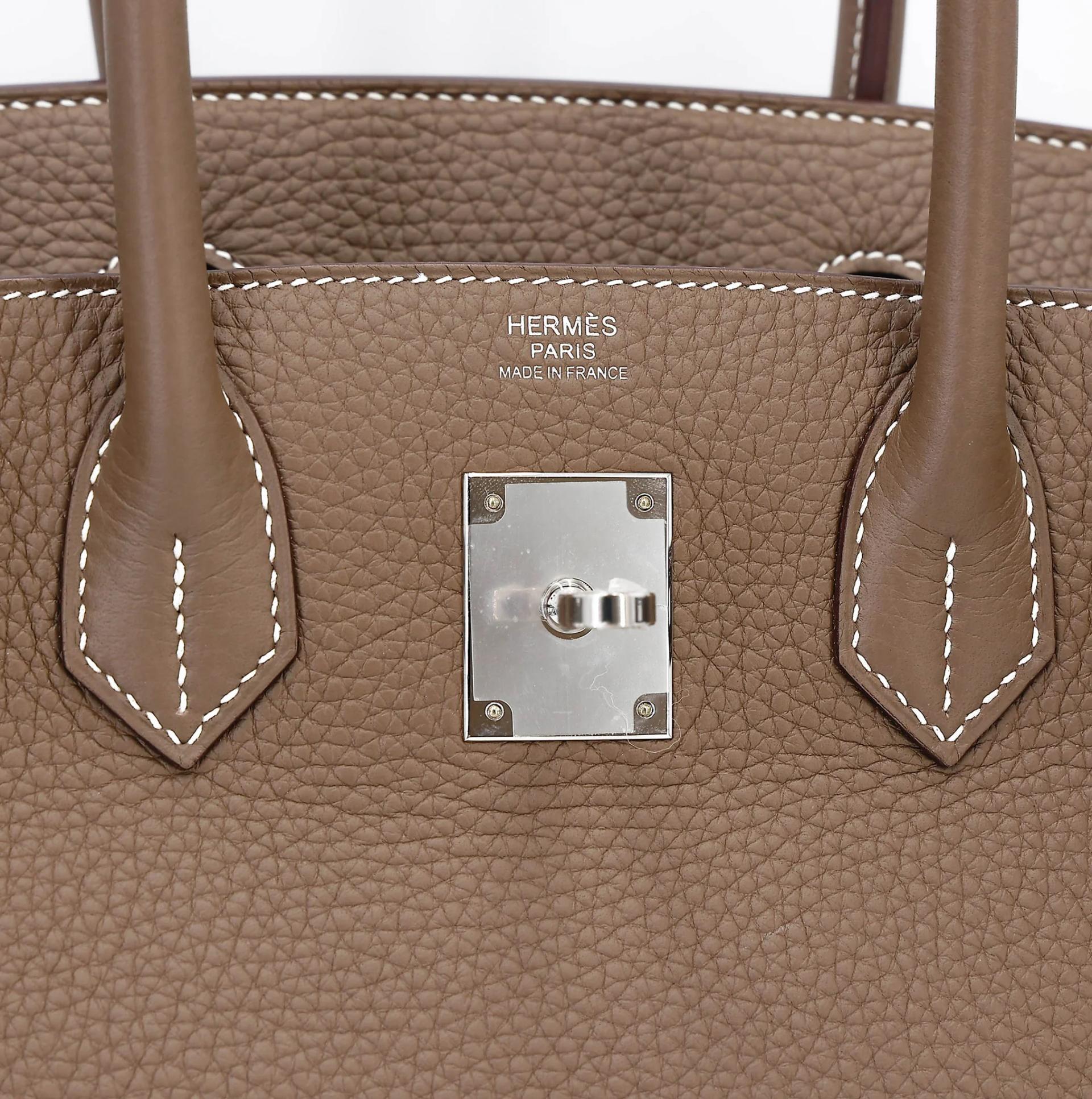 Unused ( Rank NS ) HERMÈS Birkin 30 Etoupe (18) Clemence Palladium hardware C (2018) - 10