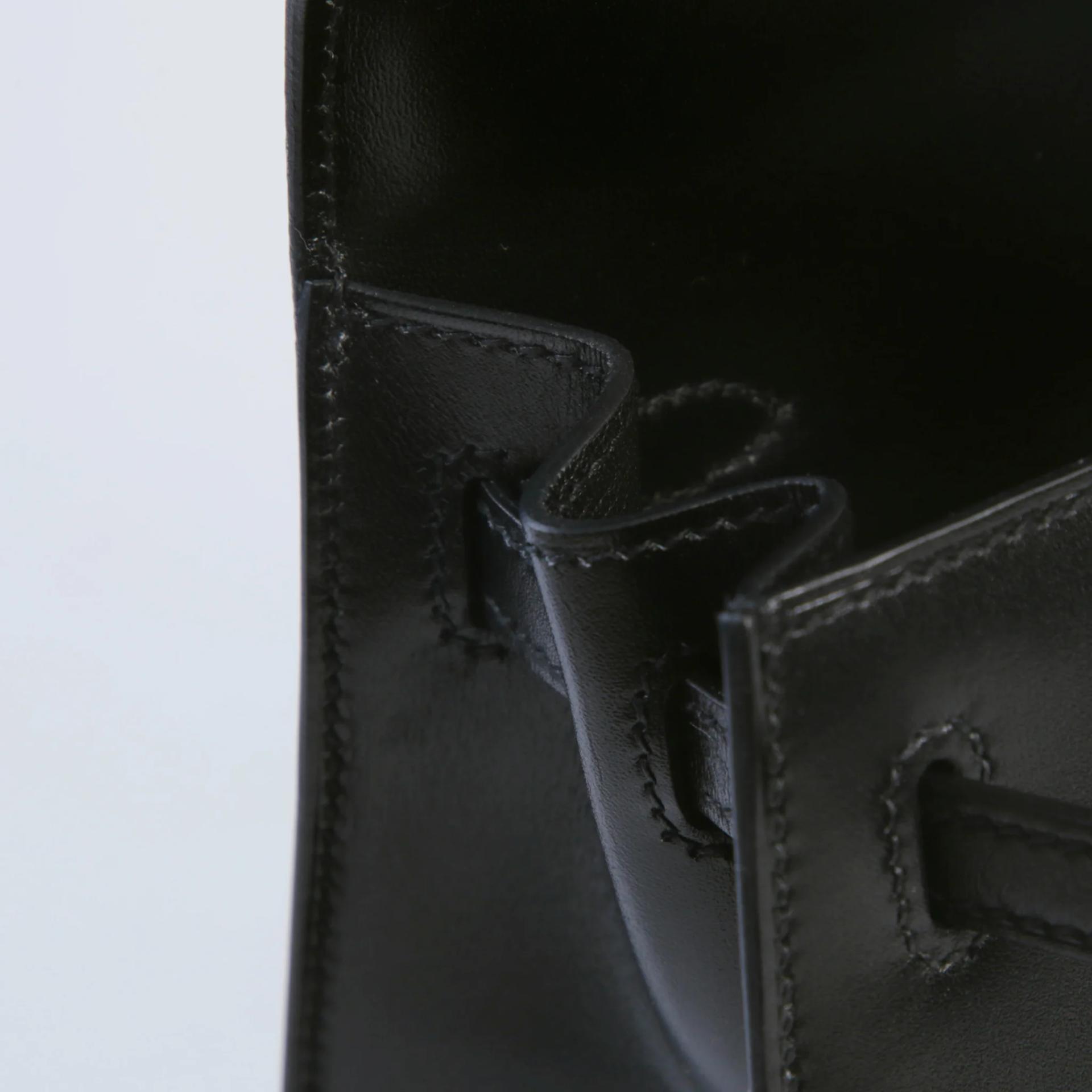 Unused ( Rank NS ) HERMÈS Kelly 25 Sellier Noir (89) Box-calf Palladium hardware W (2024) - 12