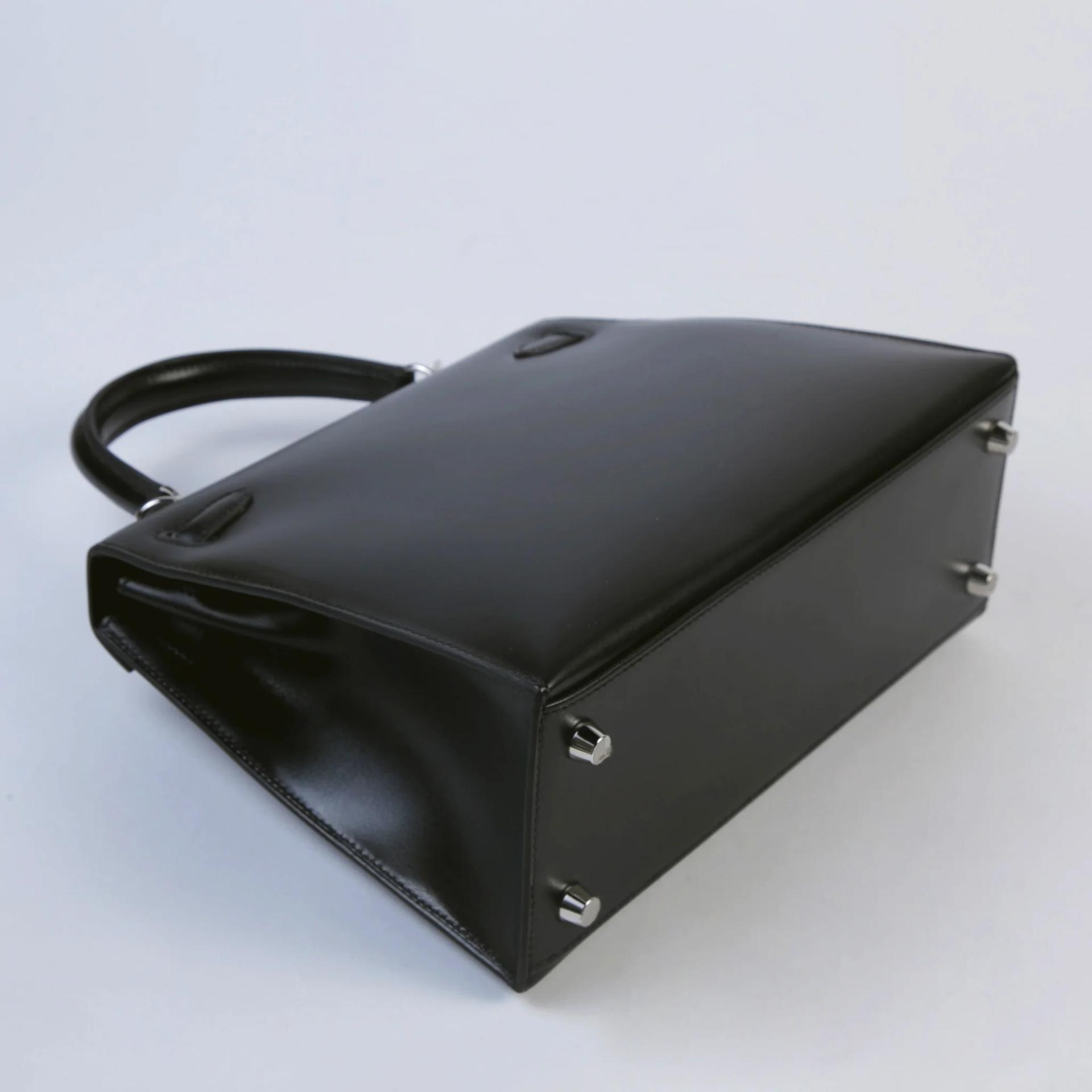 Unused ( Rank NS ) HERMÈS Kelly 25 Sellier Noir (89) Box-calf Palladium hardware W (2024) - 6
