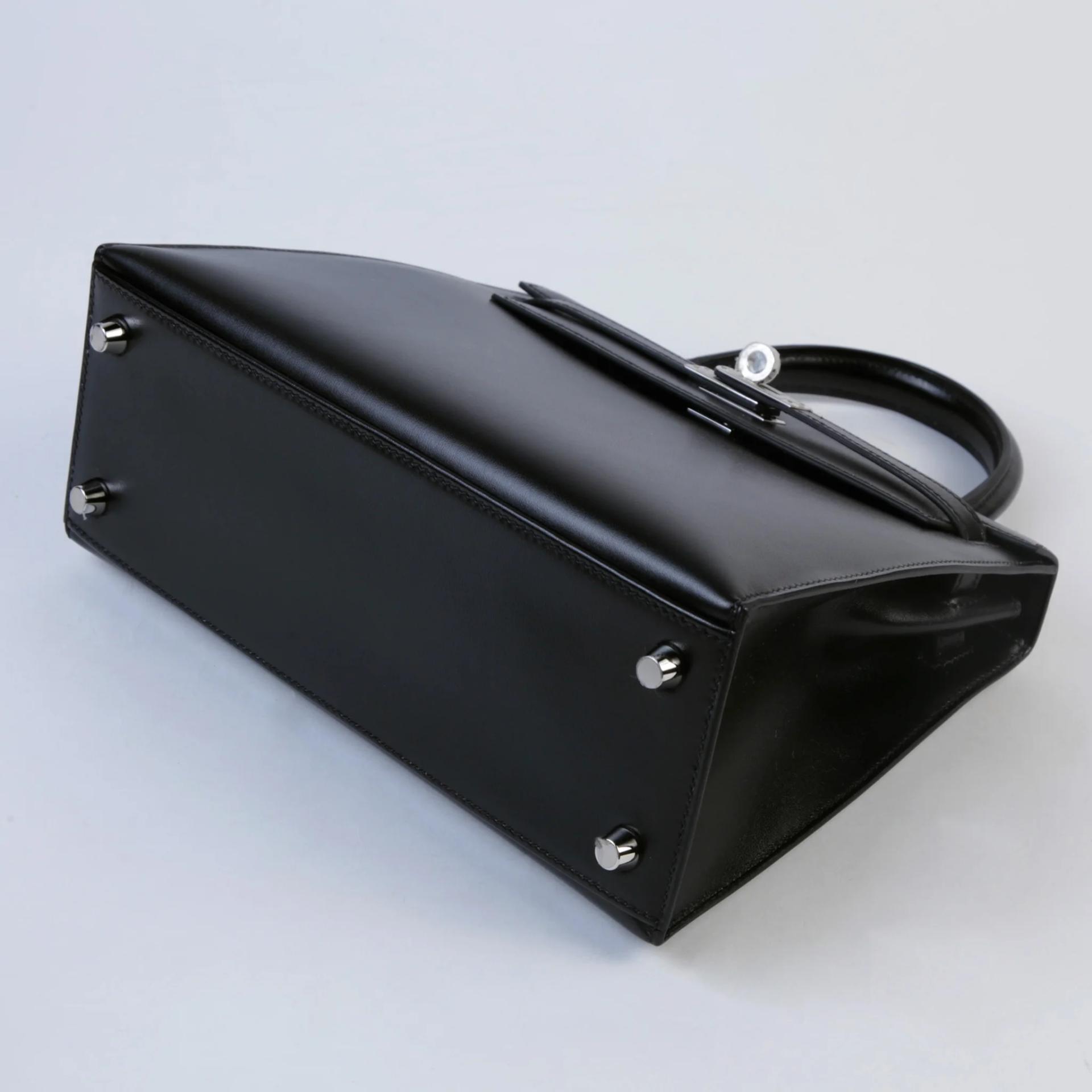 Unused ( Rank NS ) HERMÈS Kelly 25 Sellier Noir (89) Box-calf Palladium hardware W (2024) - 5