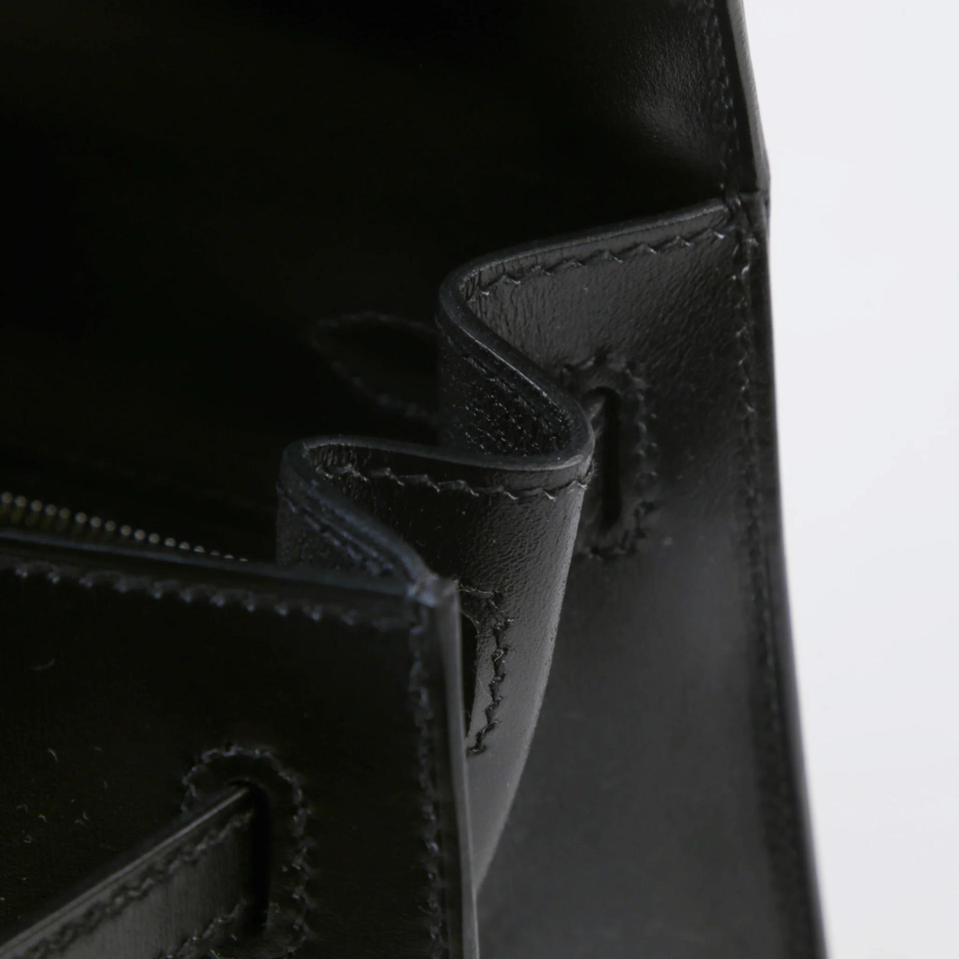 Unused ( Rank NS ) HERMÈS Kelly 25 Sellier Noir (89) Box-calf Palladium hardware W (2024) - 11