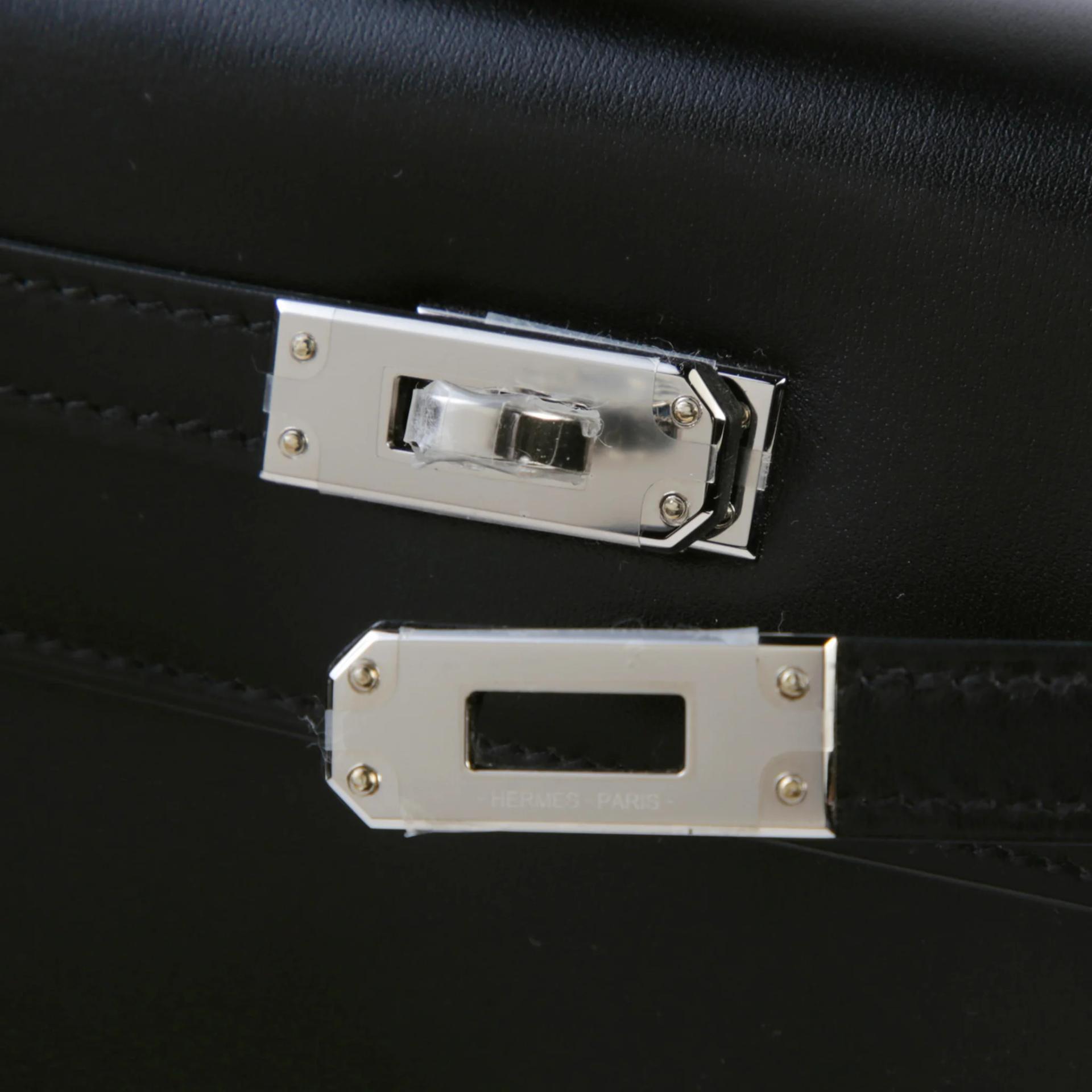 Unused ( Rank NS ) HERMÈS Kelly 25 Sellier Noir (89) Box-calf Palladium hardware W (2024) - 8