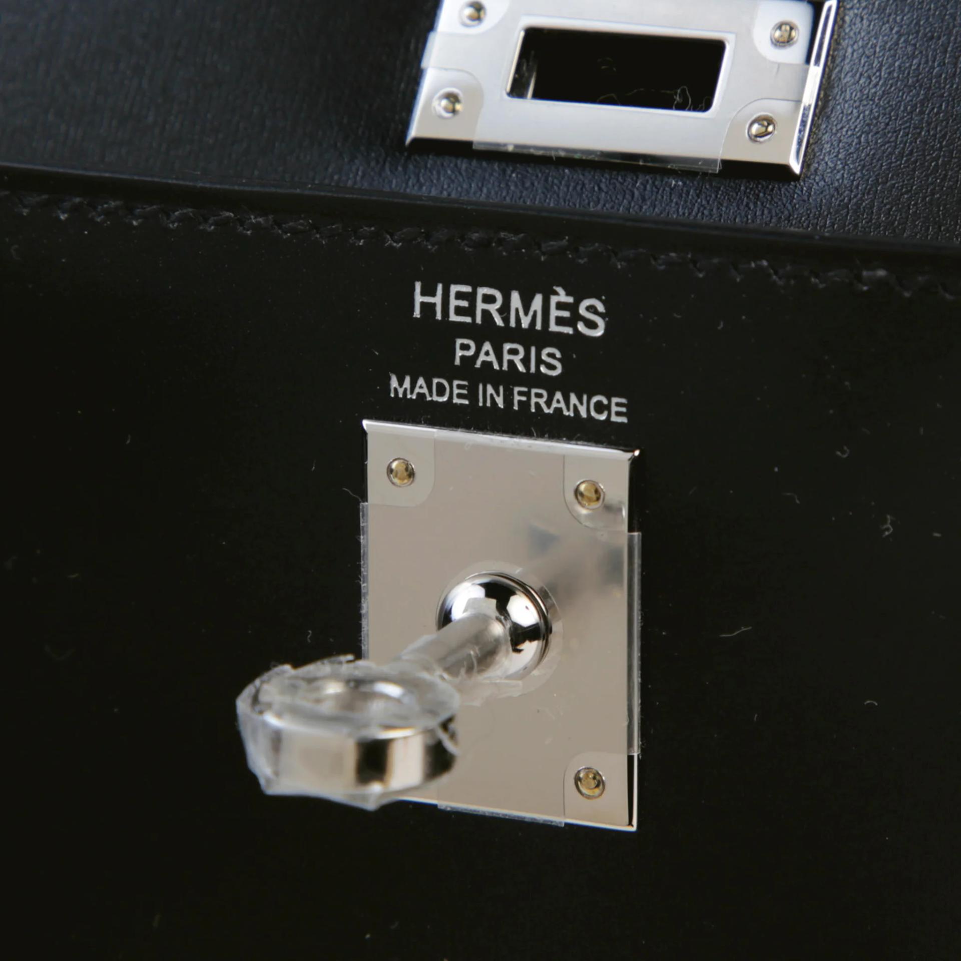 Unused ( Rank NS ) HERMÈS Kelly 25 Sellier Noir (89) Box-calf Palladium hardware W (2024) - 9
