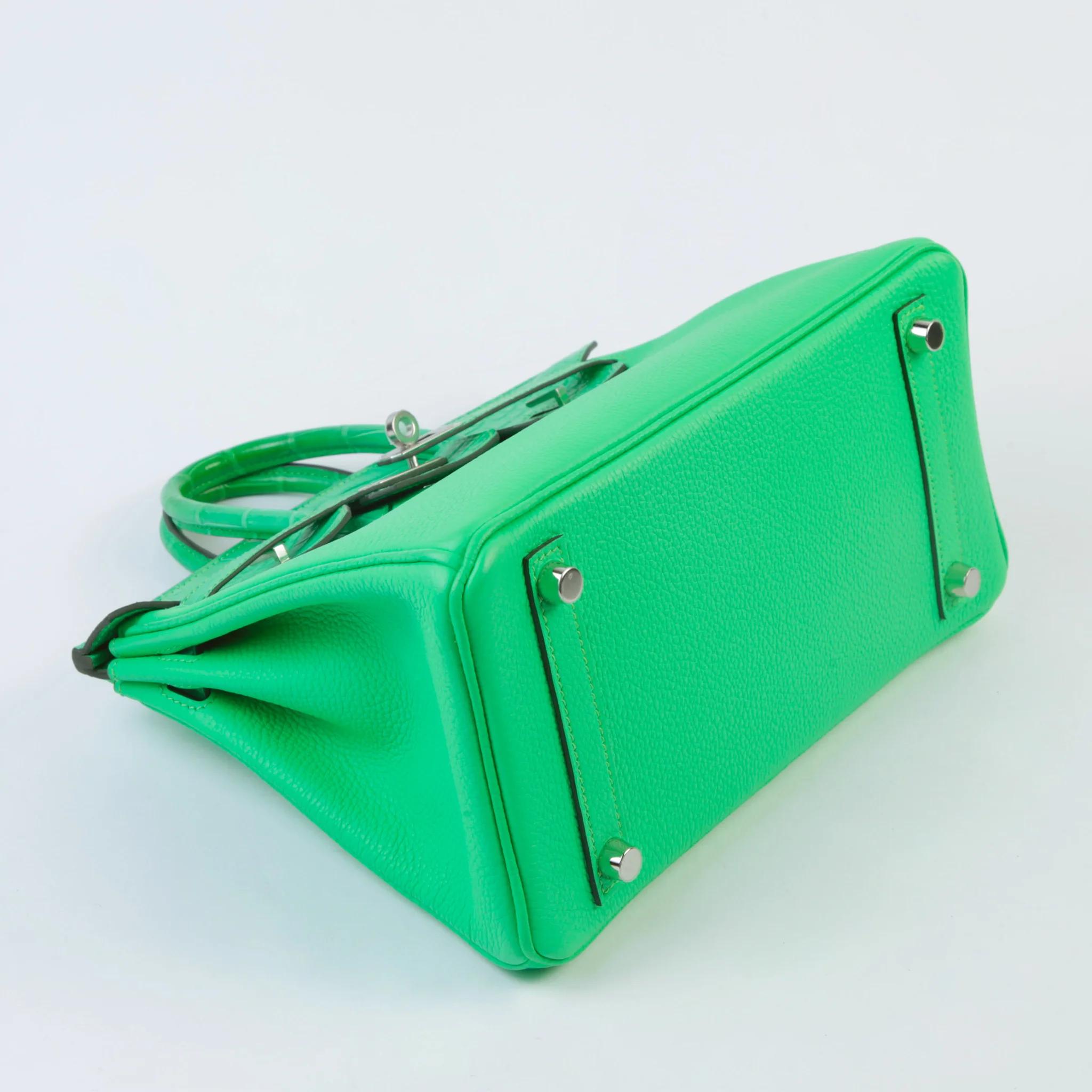 Unused ( Rank NS ) HERMÈS Birkin 25 Touch Vert Comics (0Z) Matte Alligator Togo Palladium hardware B (2023) - 4