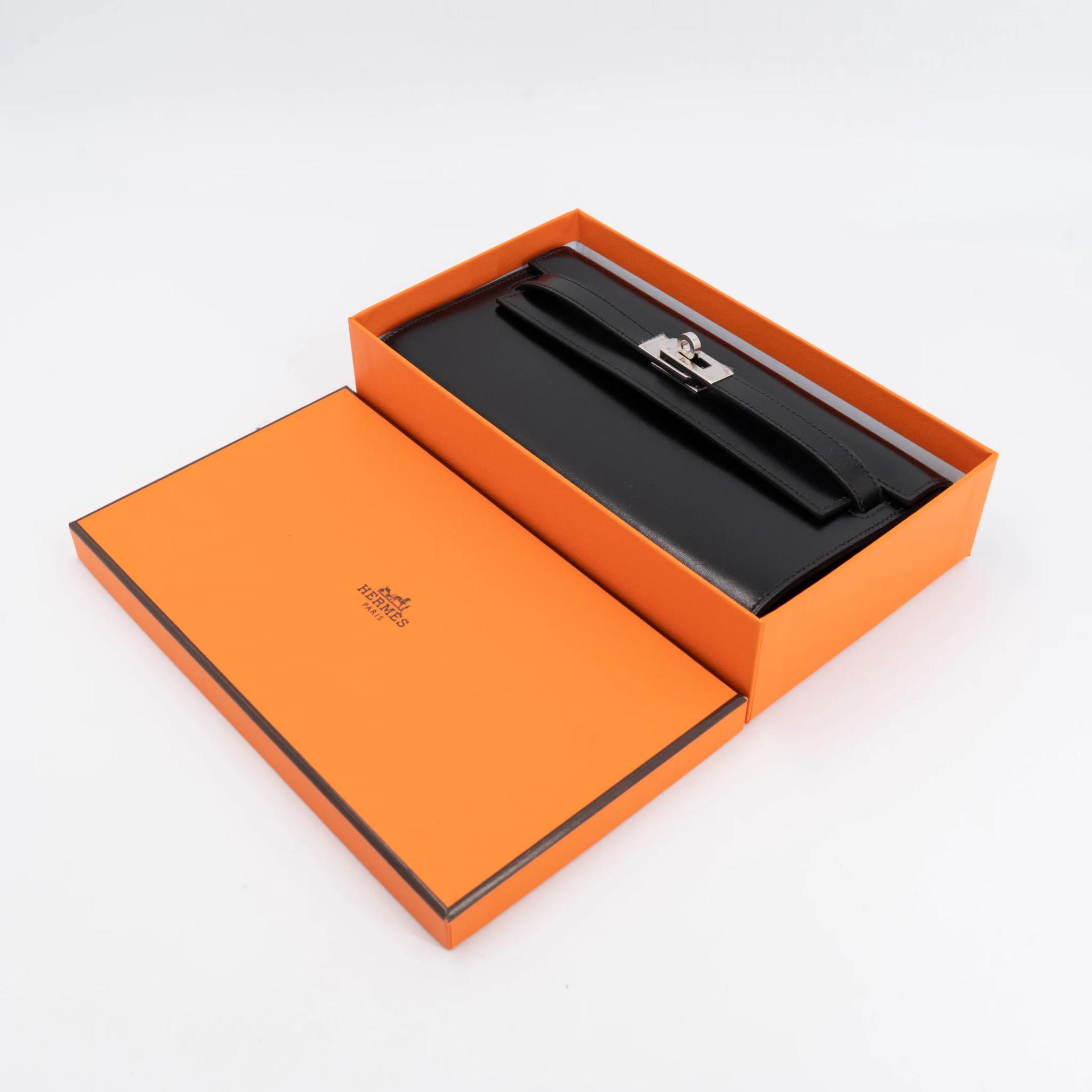 Very Good ( Rank A) HERMÈS Kelly To Go Wallet Noir (89) Box-calf Palladium hardware K (2025) - 3