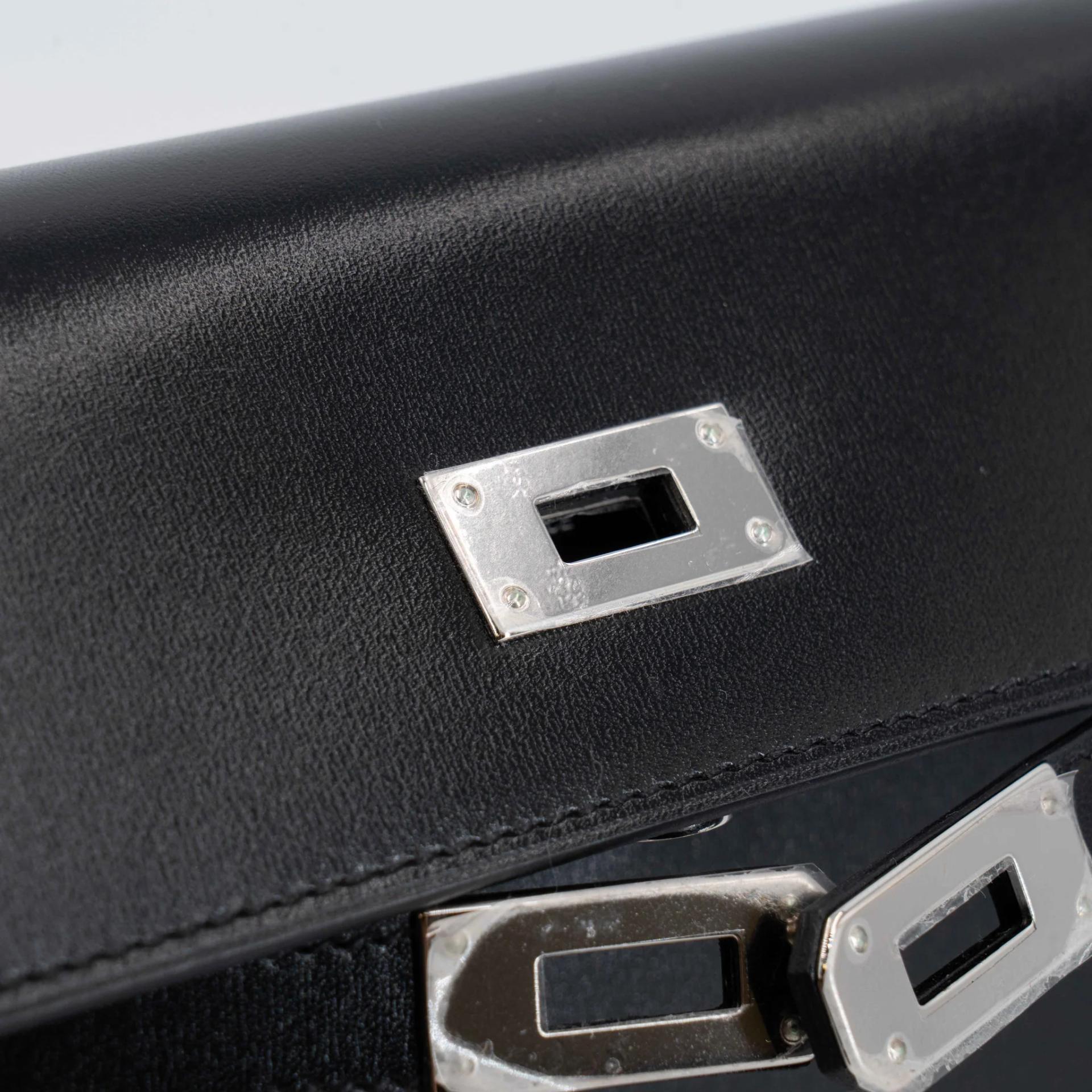 Very Good ( Rank A) HERMÈS Kelly To Go Wallet Noir (89) Box-calf Palladium hardware K (2025) - 13