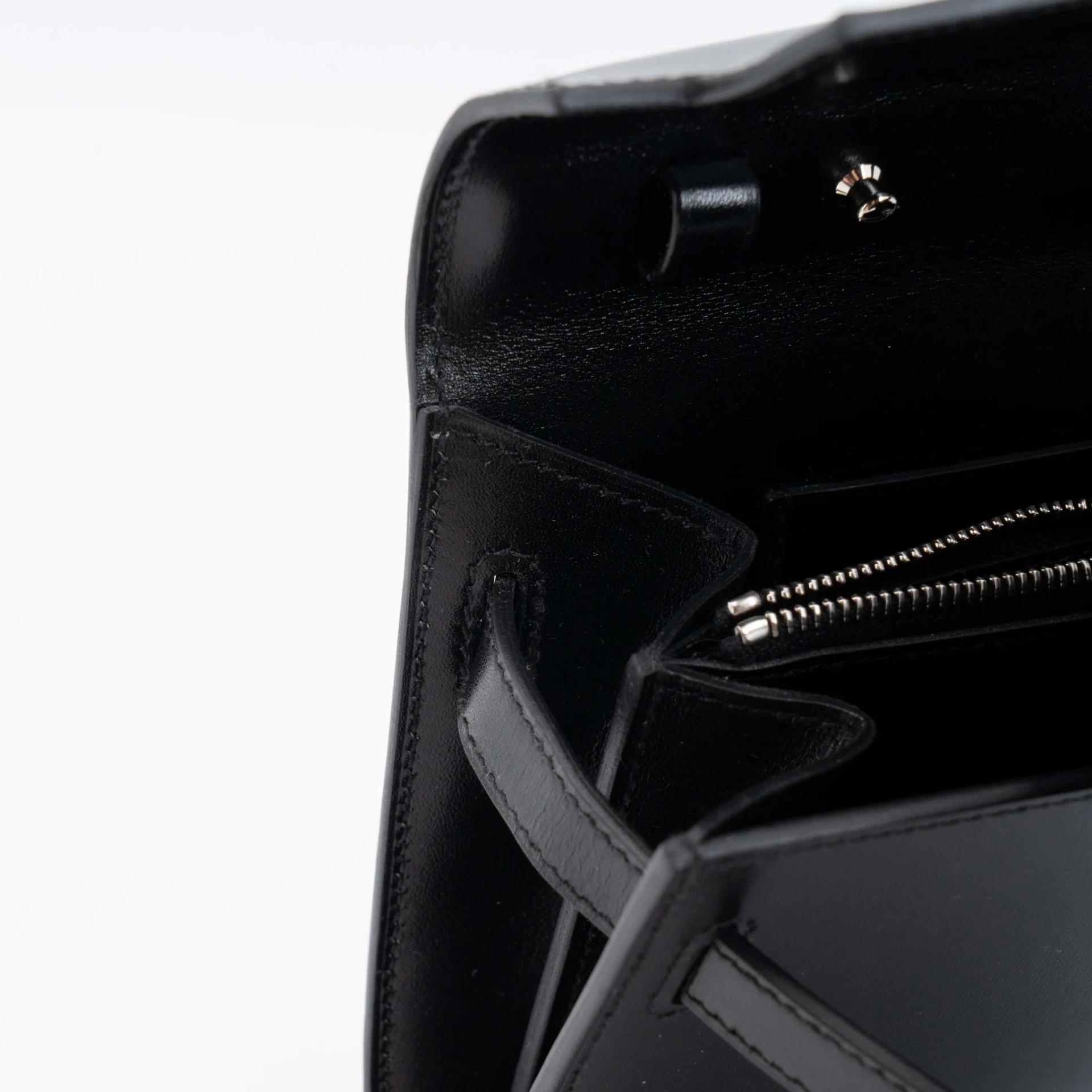 Very Good ( Rank A) HERMÈS Kelly To Go Wallet Noir (89) Box-calf Palladium hardware K (2025) - 23