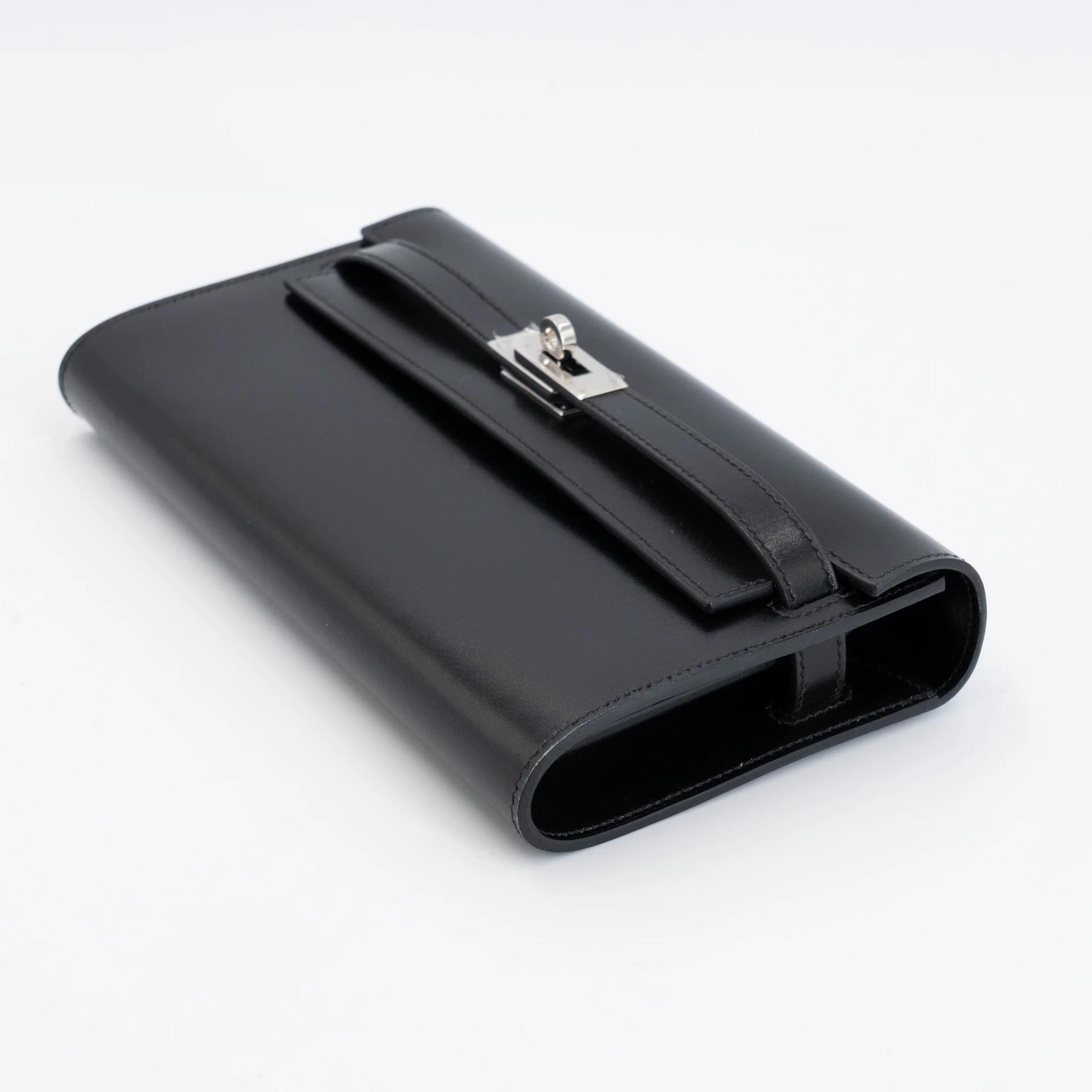 Very Good ( Rank A) HERMÈS Kelly To Go Wallet Noir (89) Box-calf Palladium hardware K (2025) - 5